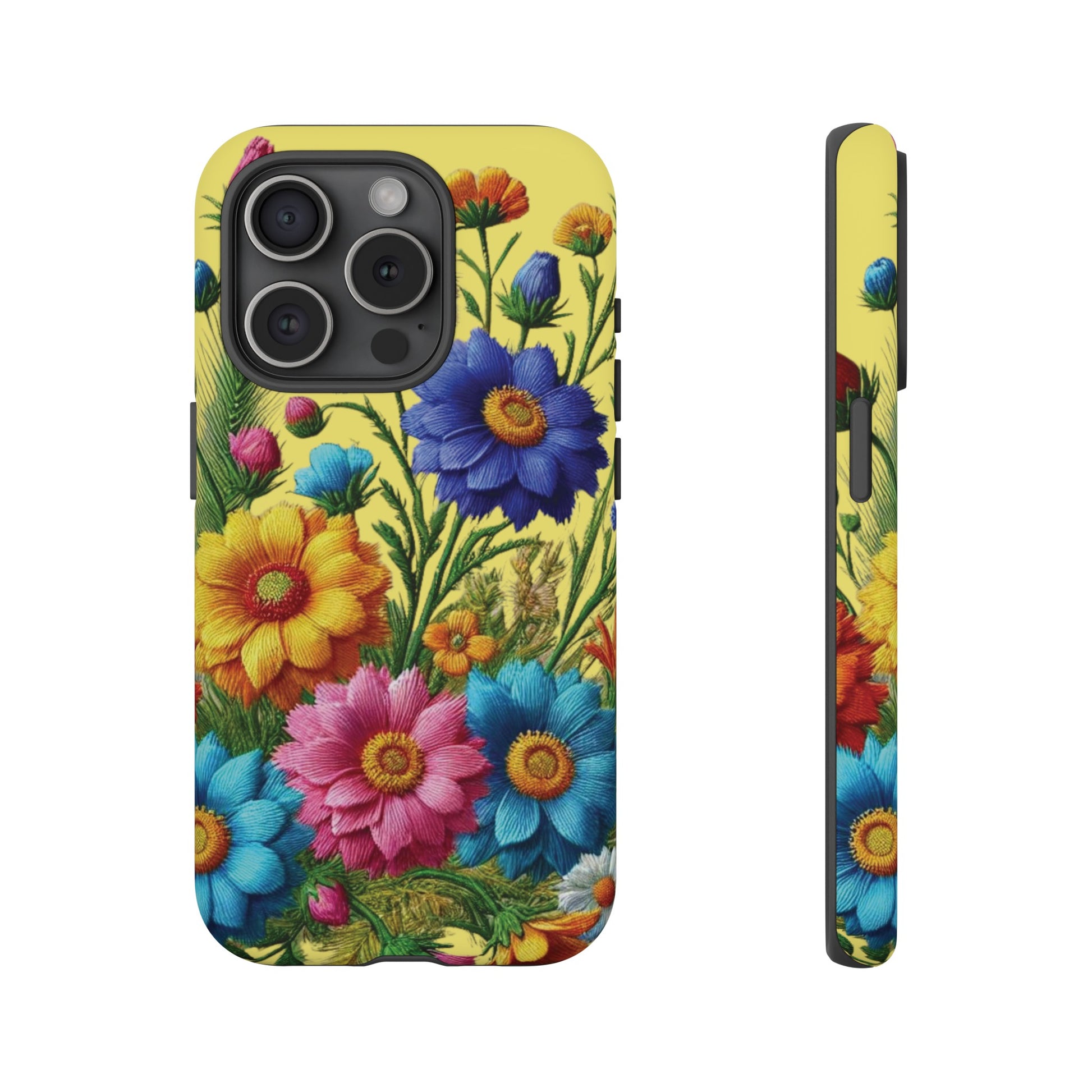 Phone Case Yellow Bright Floral Protective Phone Case Gift for Her Phone 15, Samsung iPhone Samsung  iPhone 15, Samsung iPhone Samsung Accessory Gift for Her