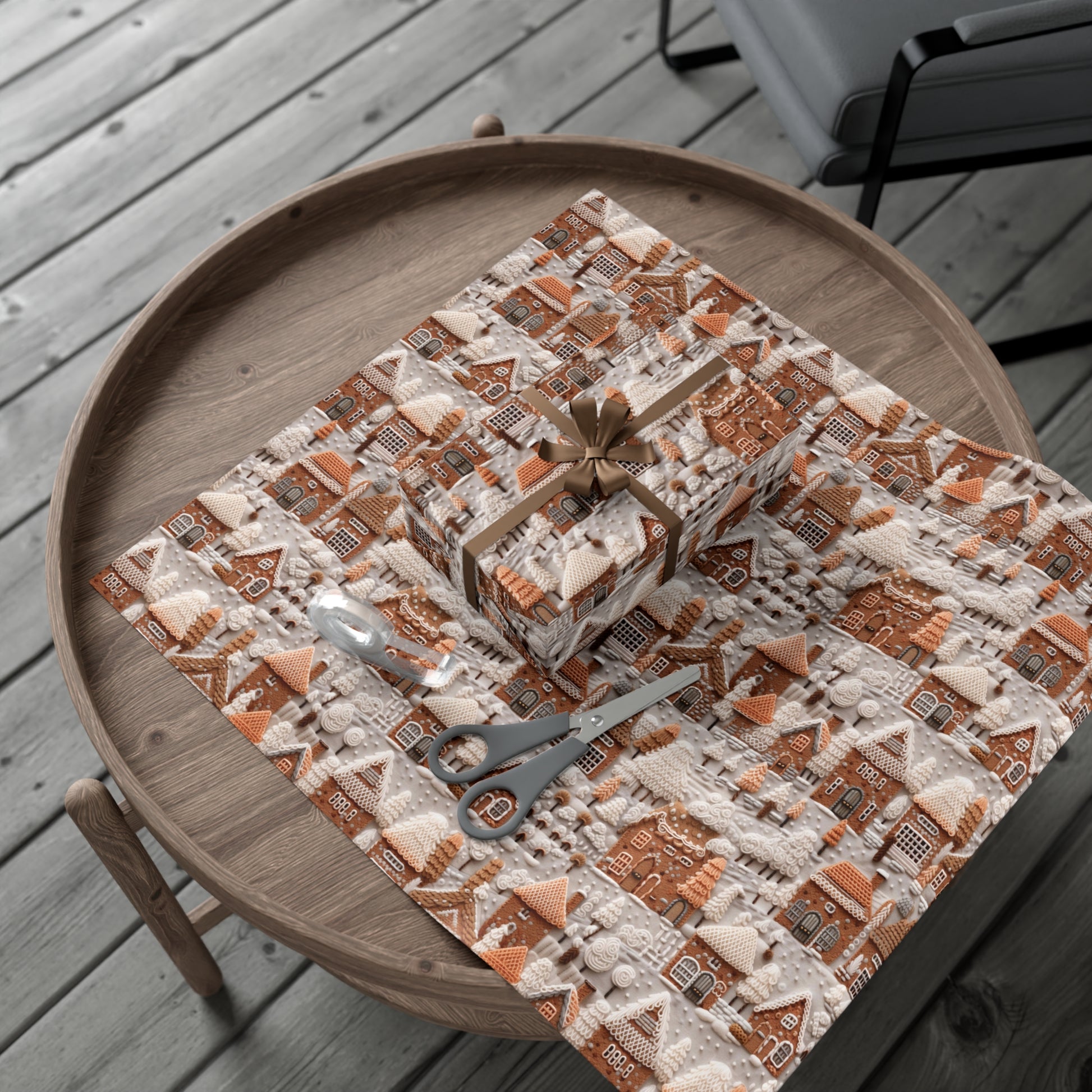 Charming Gingerbread House Wrapping Paper - Festive Holiday Design, Premium Quality, 100% Recyclable, Perfect for Christmas Gifts and Special Occasions - MRSBYVALLE