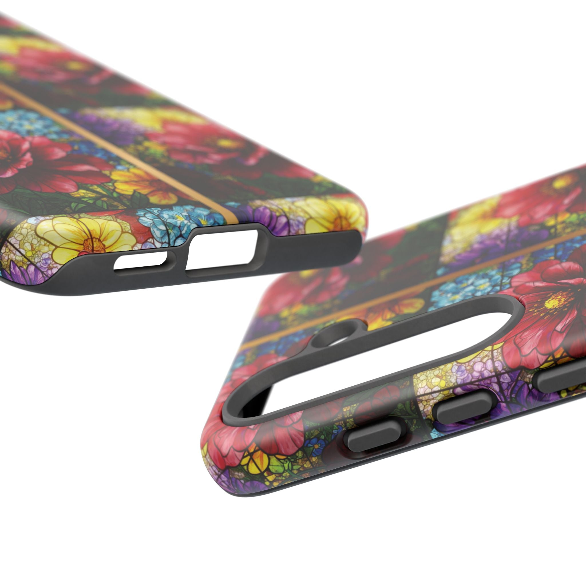 Stained Glass Illusion Floral Phone Case  3D Colorful Flower Design, Protective Christian Gift, Fits iPhone, Samsung, Google Pixel