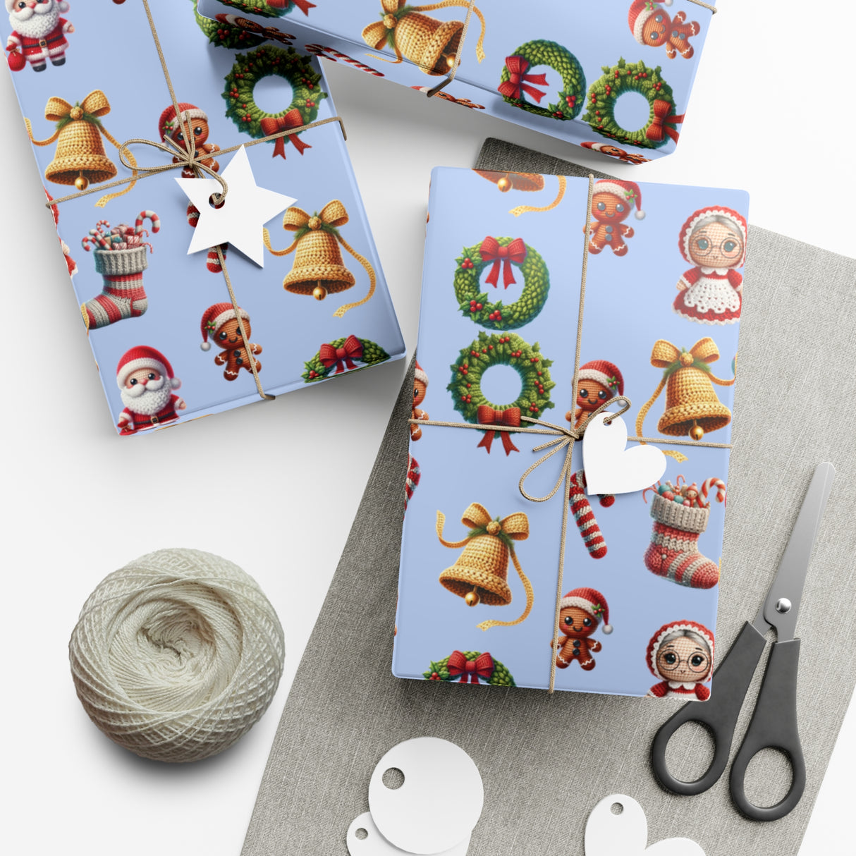 Christmas 3D Illusion Boho Wrapping Paper Stylish Holiday Gift Wrap with Festive Design | Premium Quality, Easy to Cut & Fold | Perfect for Christmas Presents - MRSBYVALLE