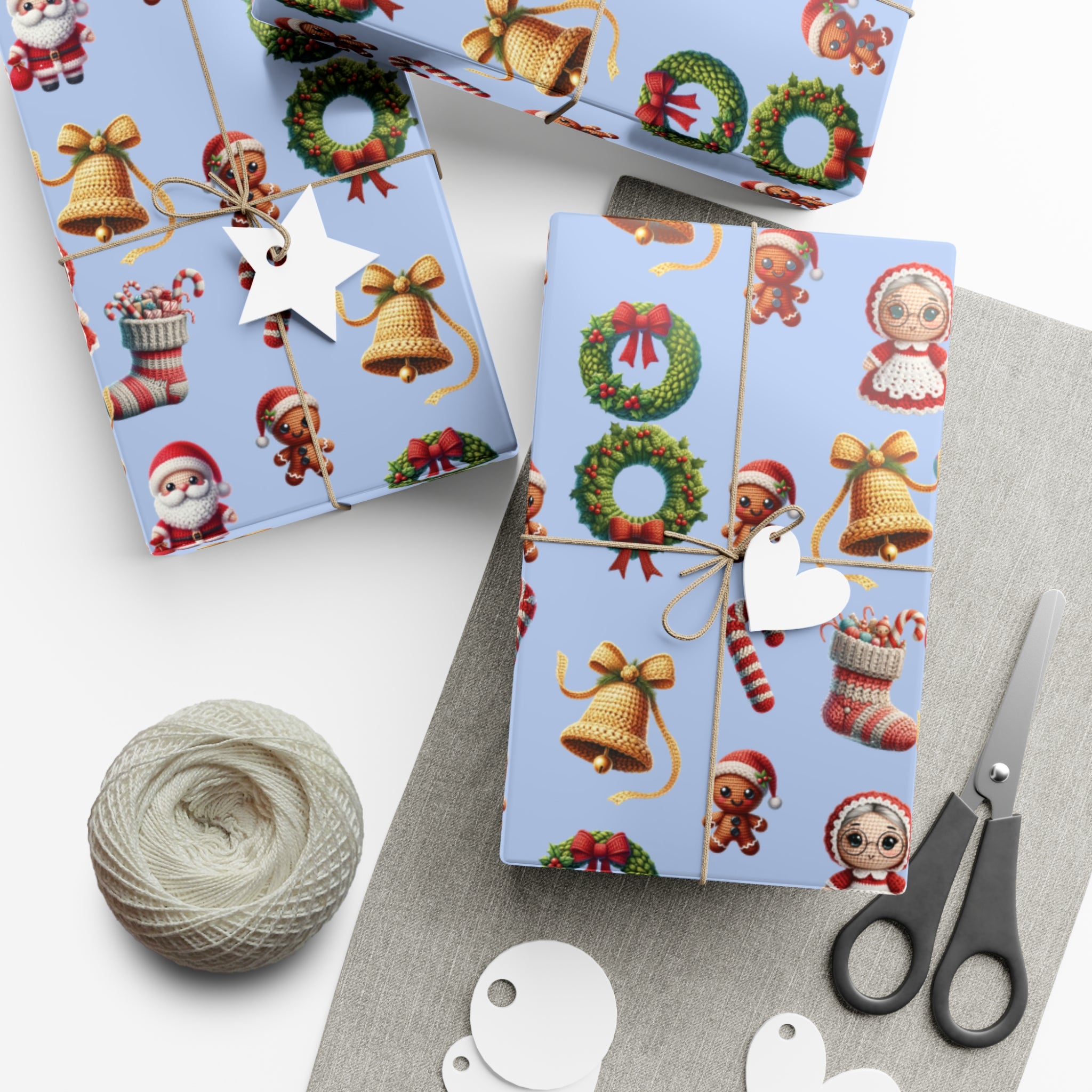 Christmas 3D Illusion Boho Wrapping Paper Stylish Holiday Gift Wrap with Festive Design | Premium Quality, Easy to Cut & Fold | Perfect for Christmas Presents - MRSBYVALLE