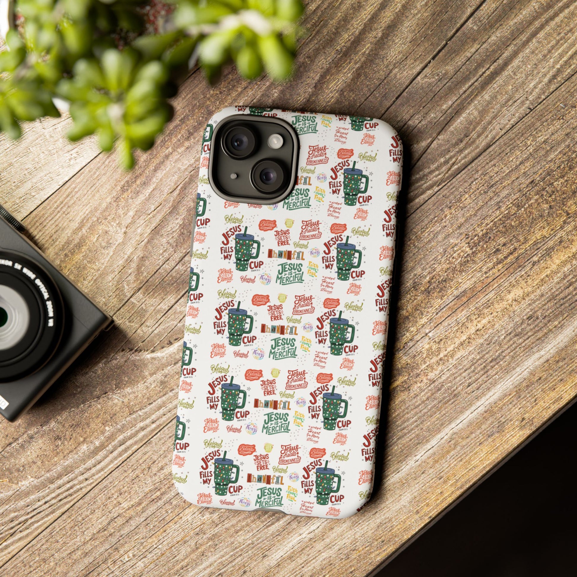 Jesus Fill My Cup Phone Case Cute Floral Design in Red, Pink, Blue – Aesthetic Protective Case for iPhone and  Android