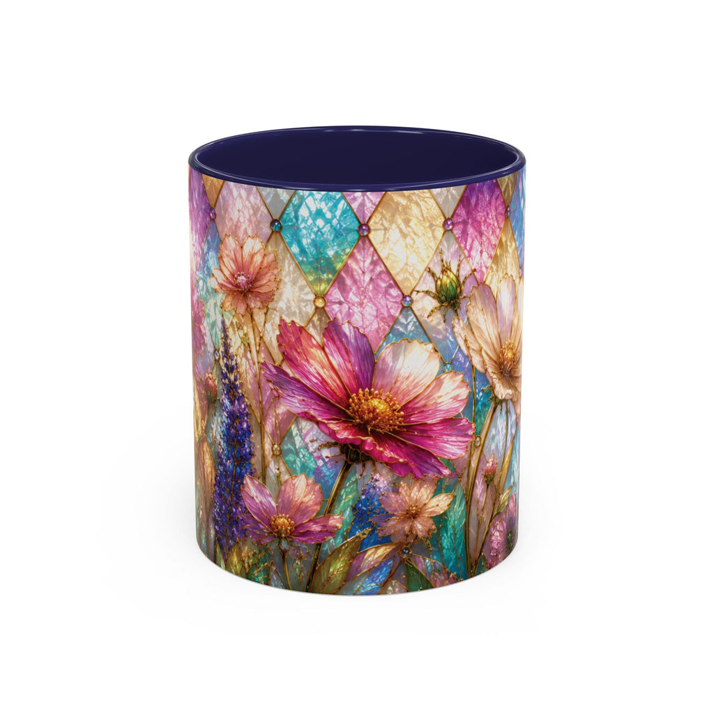 Floral Mosaic Accent Coffee Mug