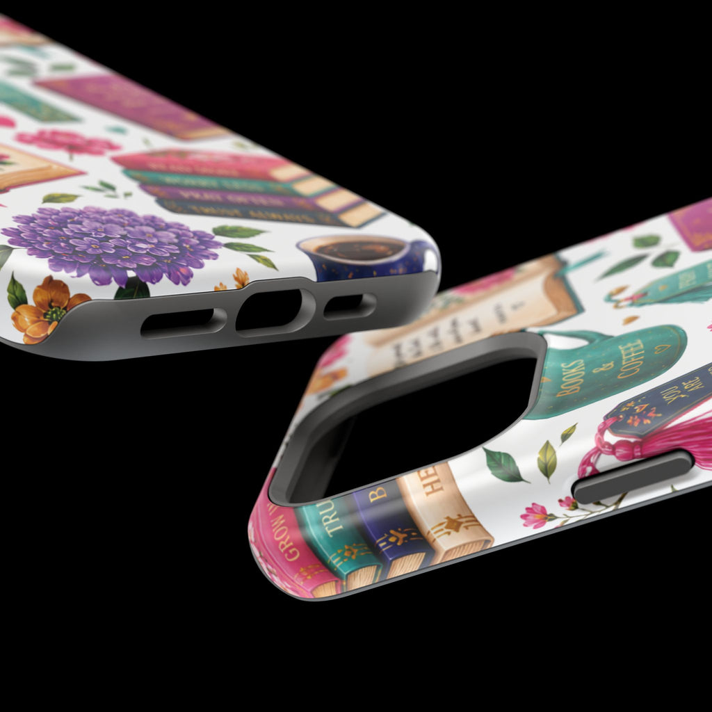 Christian Books & Coffee Phone Case — Magnetic Impact-Resistant Christian Gift
