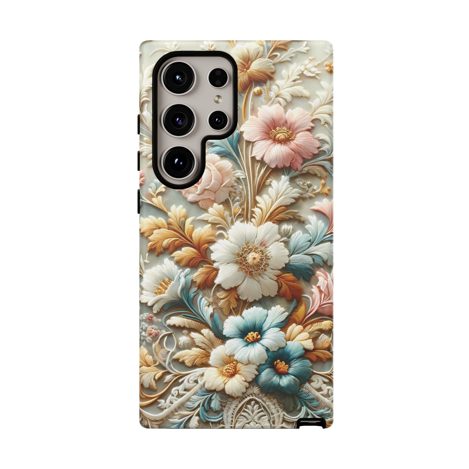 3D Elegant Faux Flowers Phone Case Stylish & Durable for iPhone Samsung Gift iPhone 15, 14, 13 Samsung Pixel Gift for Mom Accessory Gift for Her