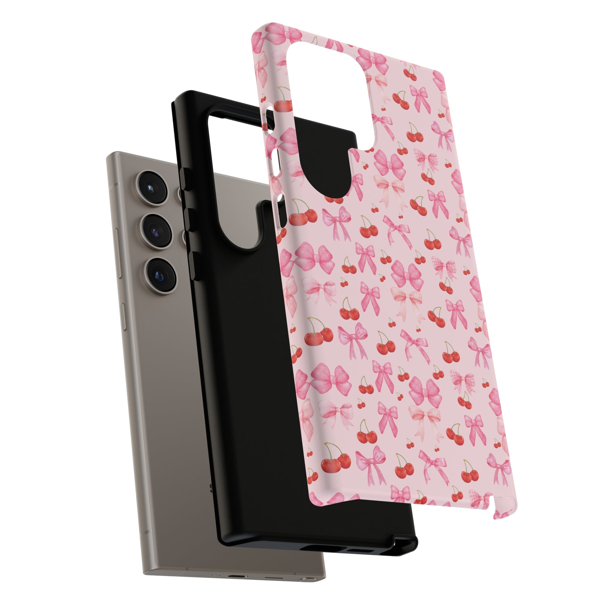 Coquette phone case Cherry Coquette Ribbon Bow iPhone Case Fruity, Girly Gift for Her Phone 15, Samsung iPhone Samsung Gift for Her Case iPhone 15, Samsung iPhone Samsung Accessory Gift for Her.