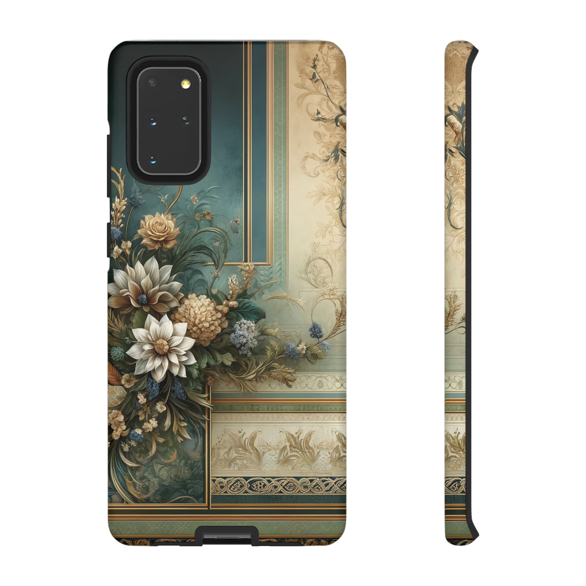 Victorian Floral Boho Luxury Phone Tough Case Floral Elegant Durable Stylish for Modern Devices iPhone 15, Samsung iPhone Samsung Accessory Gift for Her.