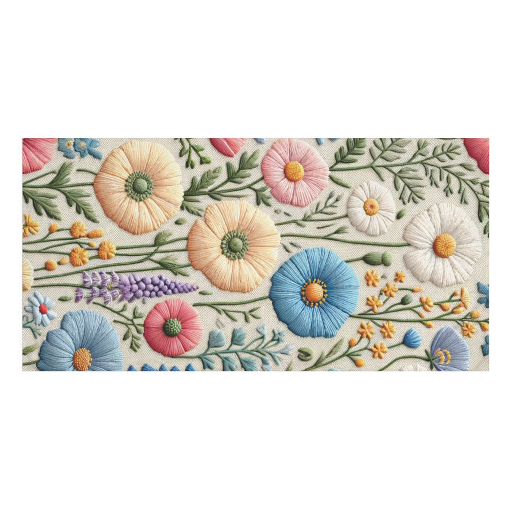 Pastel Wildflower Pink Purple Blue Soft & Luxurious Mink-Cotton Towel 30x60 Elevate Your Bath Experience with Vibrant Nature-Inspired Elegance Housewarming Gift.