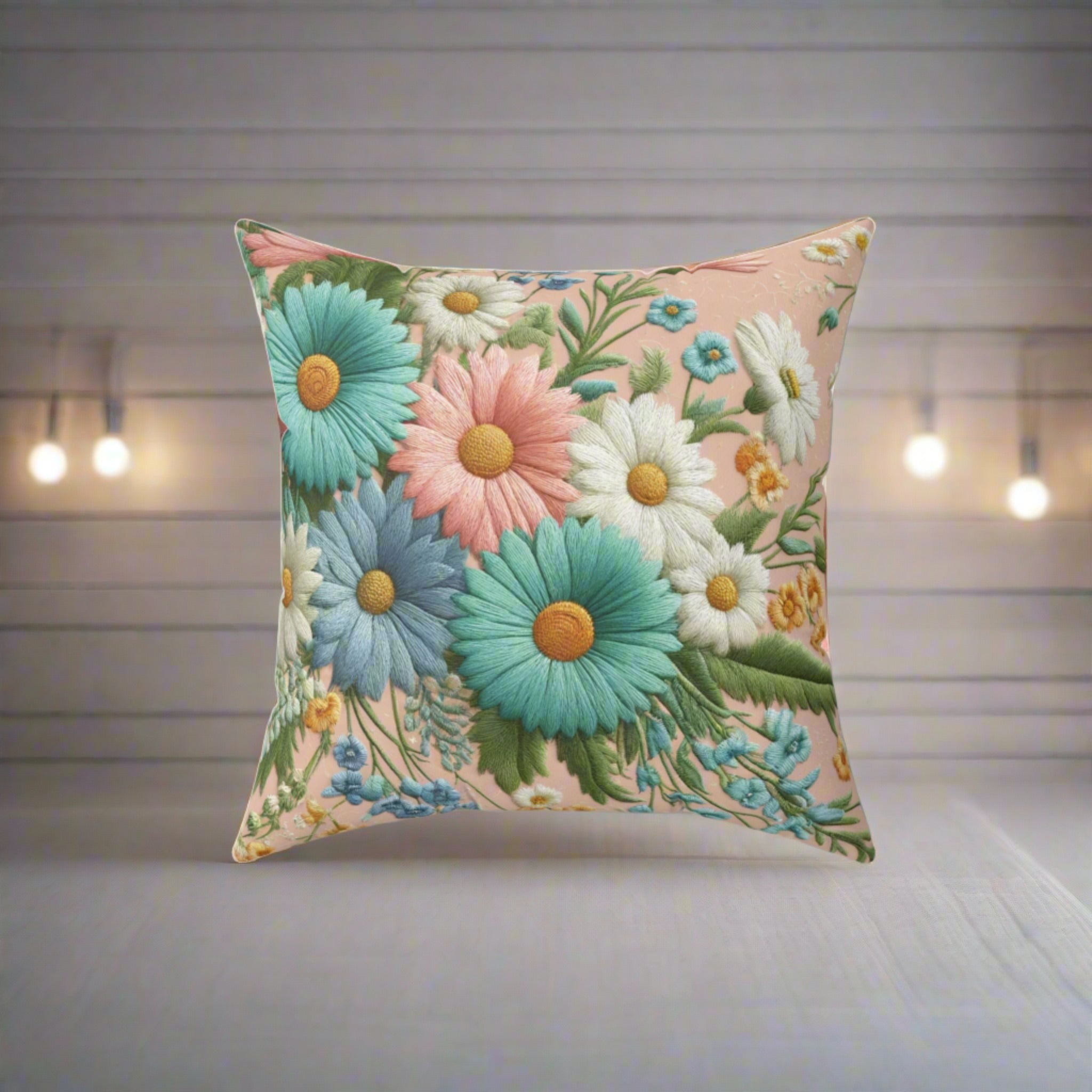 Best Elegant Pastel Floral Boho Square Pillow Add a Touch of Nature to Your Home Decor | Premium Quality, Soft, and Durable | Perfect for Couch, Bed, or Chair | Elegant Floral Bedrooms, Soft,Pillow Gift New House, Bridal Shower Gift - MRSBYVALLE