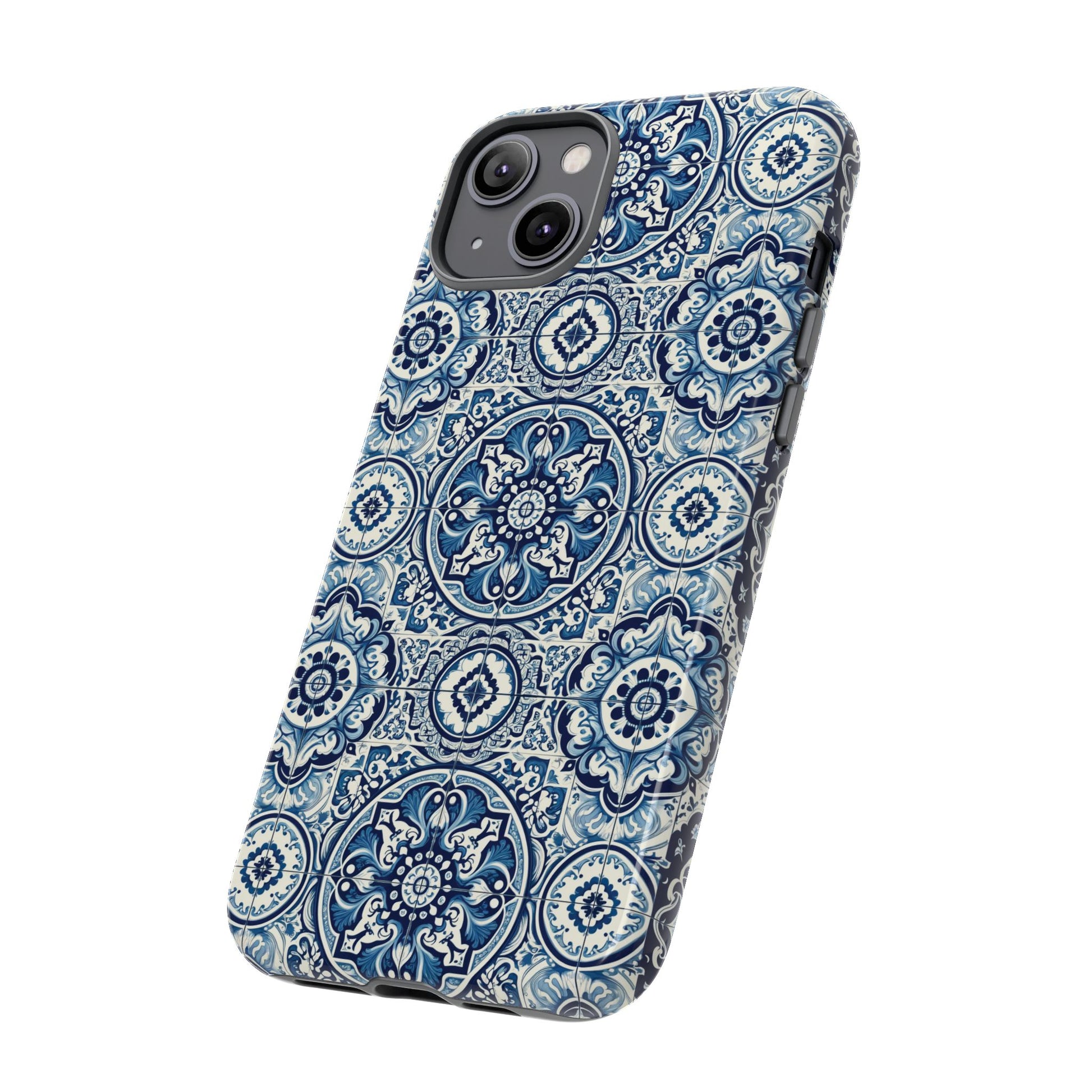 Azulejo Tile Phone Case Elegant Mediterranean Blue Porcelain Design iPhone 17, 16, 15, Samsung iPhone Samsung Accessory Gift for Her