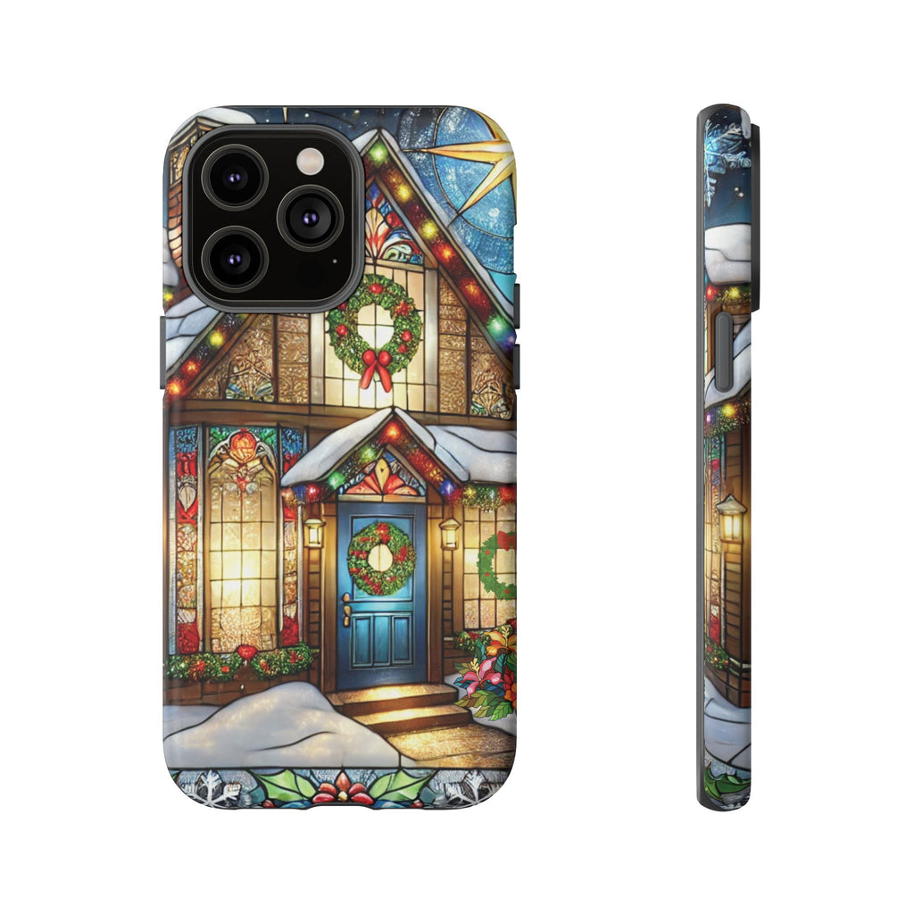 Stain Glass Christmas Phone Case Unique Holiday Protection for Your Device | Stylish & Durable Cover Gift for Her Phone 15, Samsung iPhone Samsung Accessory Gift for Her