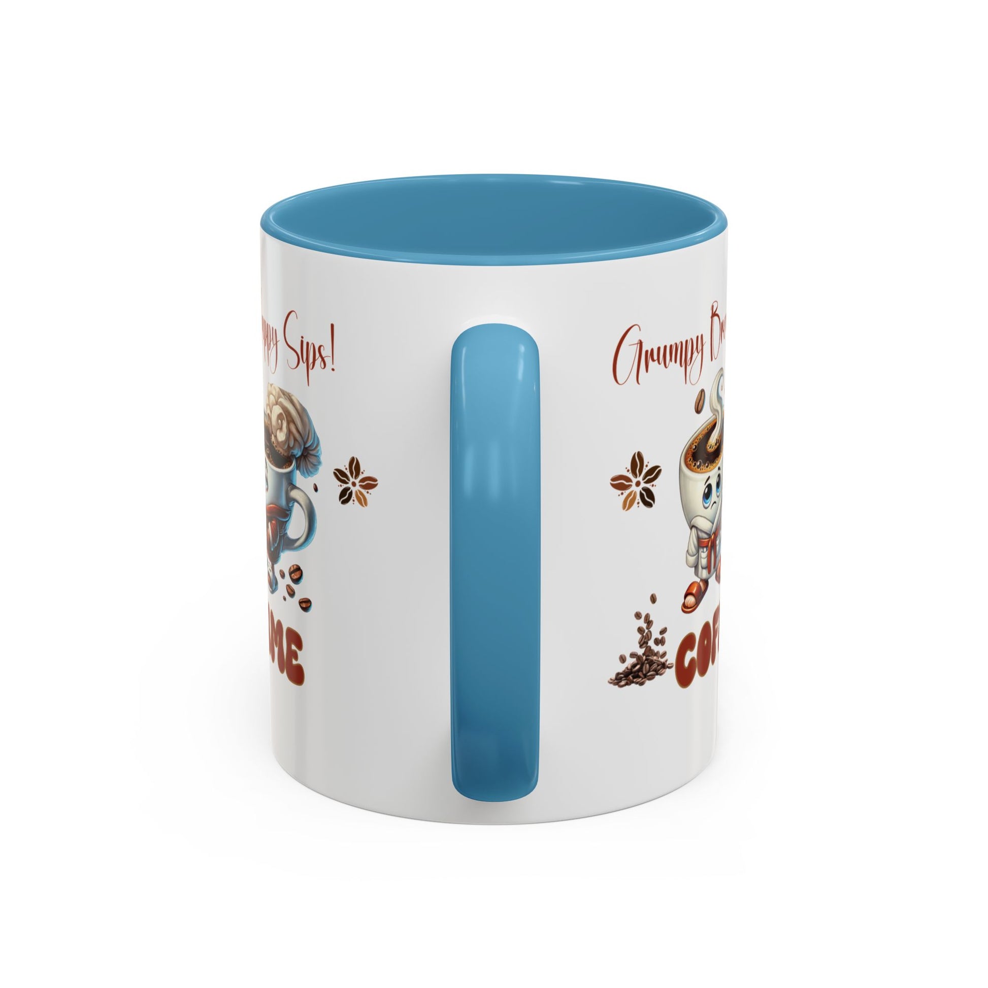 Grumpy Brews Meet Happy Sips Ceramic Mug - Funny Coffee Cup, Cute Tea Mug, Sarcastic Drinkware, Unique Gift, Kitchen Decor Accent Coffee Mug (11, 15oz) - MRSBYVALLE