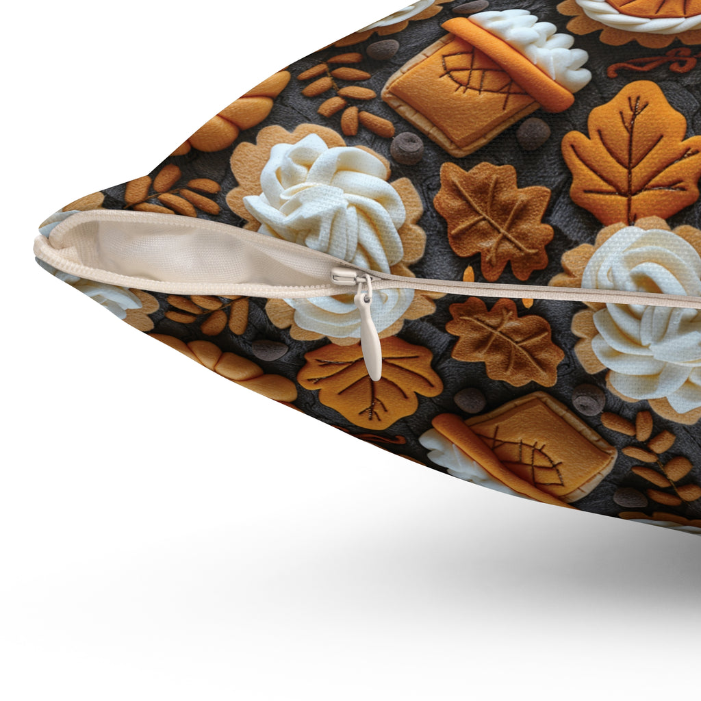 Pumpkin Spice Boho Fall 3D Illusion Square Pillow Cozy Autumn Decorative Accent for Home Decor | Soft, Stylish Throw Pillow for Couch, Bed, or Chair Home Decor Bridal Shower - MRSBYVALLE