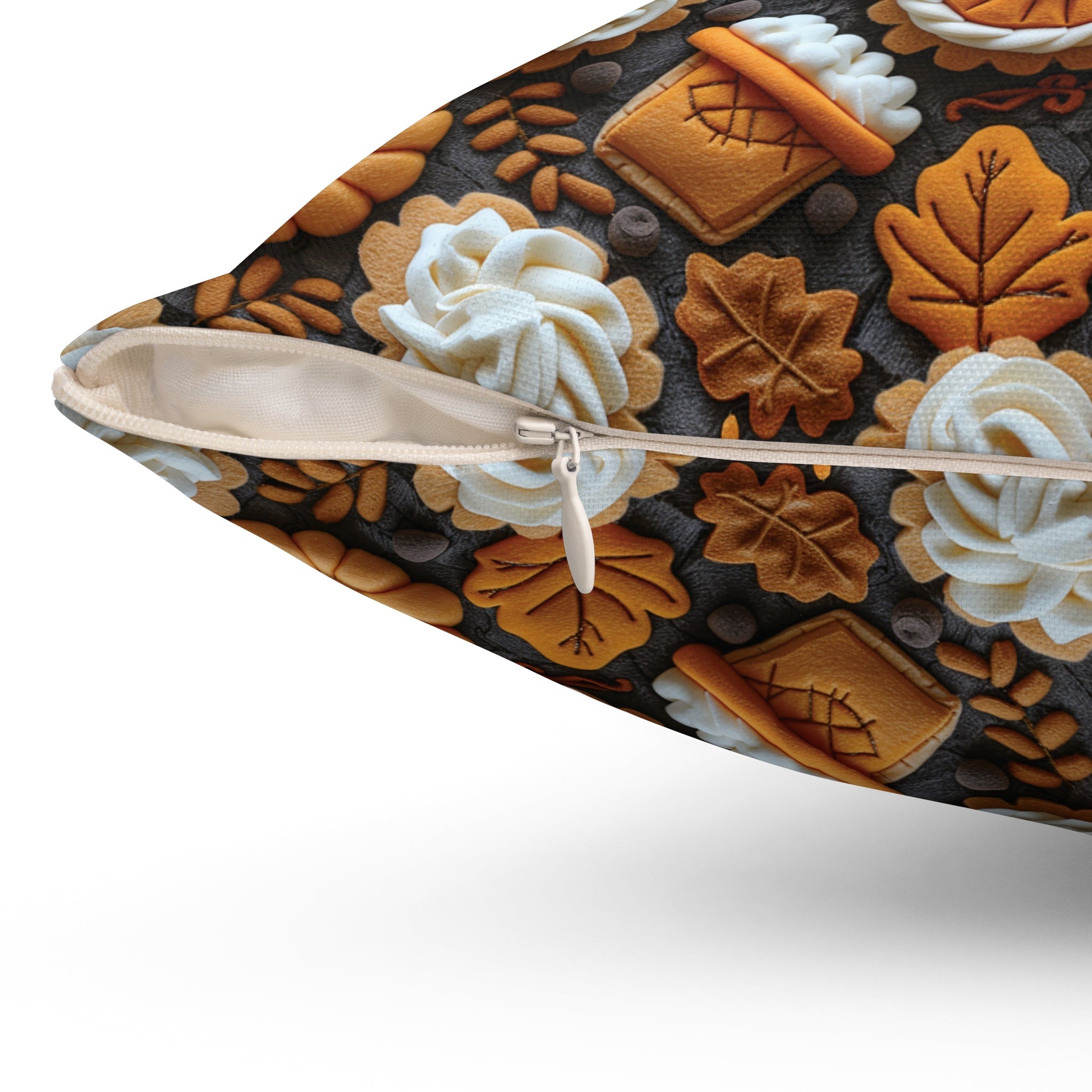 Pumpkin Spice Boho Fall 3D Illusion Square Pillow Cozy Autumn Decorative Accent for Home Decor | Soft, Stylish Throw Pillow for Couch, Bed, or Chair Home Decor Bridal Shower - MRSBYVALLE