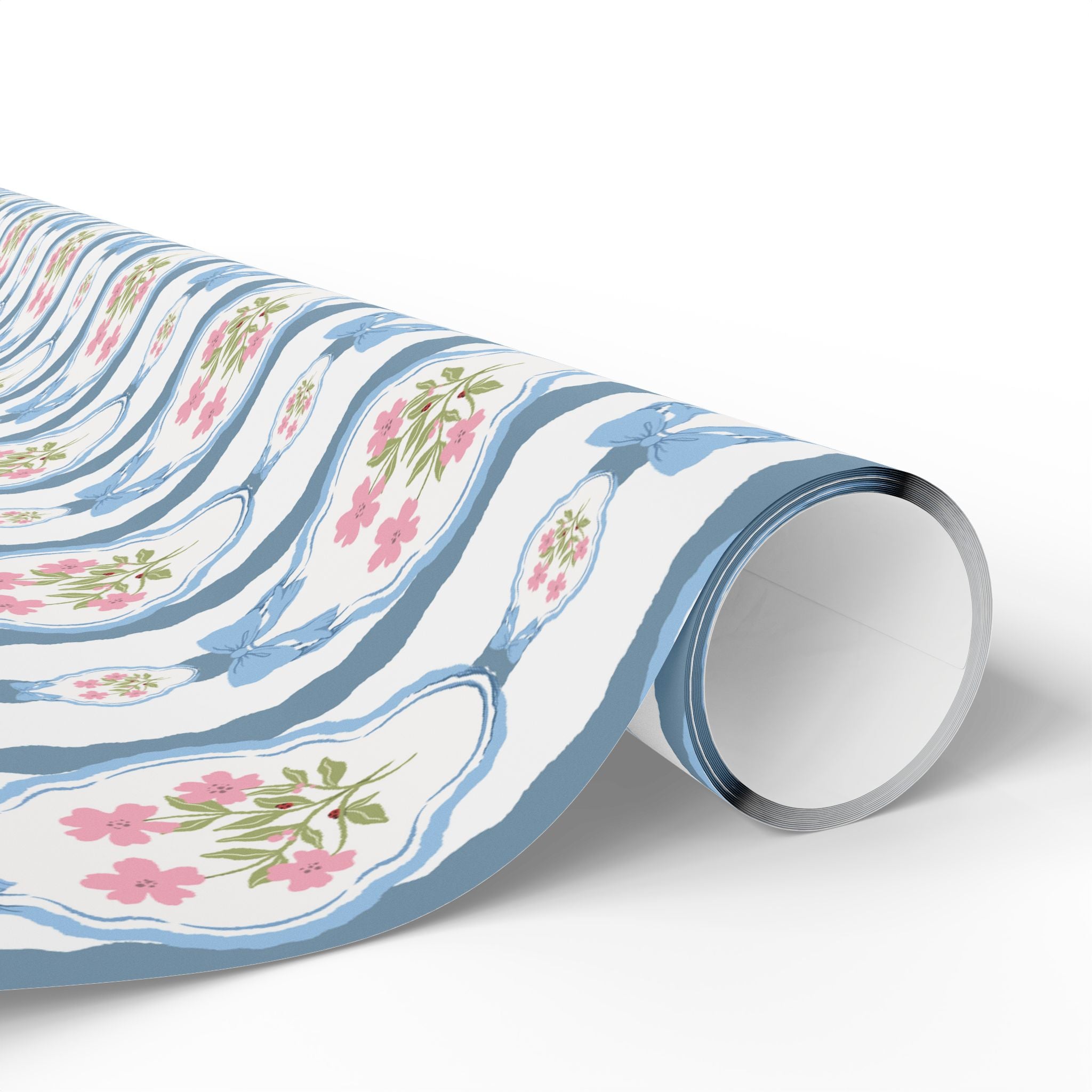 Romantic Vintage Pink Bows Wrapping Paper — Anniversary & Valentine Gift Wrap