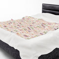 Couverture douillette en velours fleuri « Lavender Books » pour coin lecture