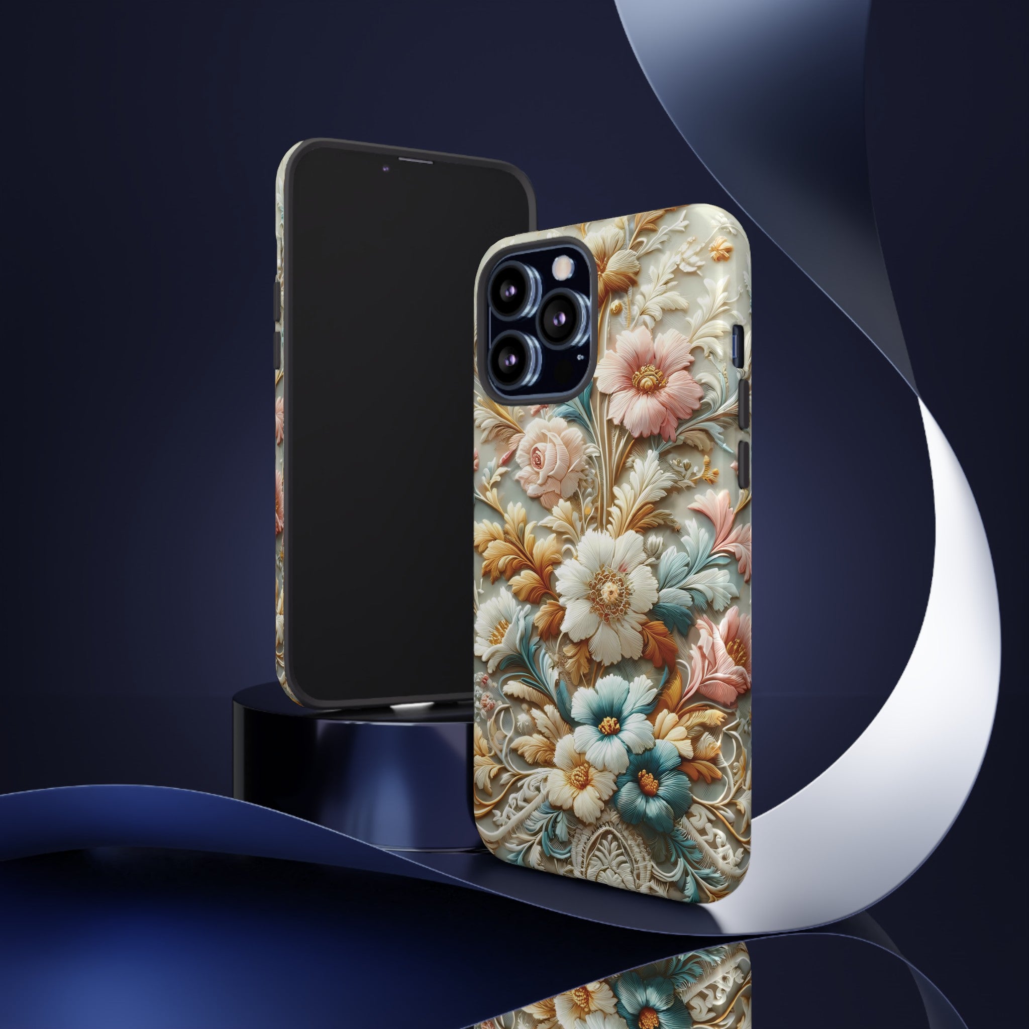 3D Elegant Faux Flowers Phone Case Stylish & Durable for iPhone Samsung Gift iPhone 15, 14, 13 Samsung Pixel Gift for Mom Accessory Gift for Her