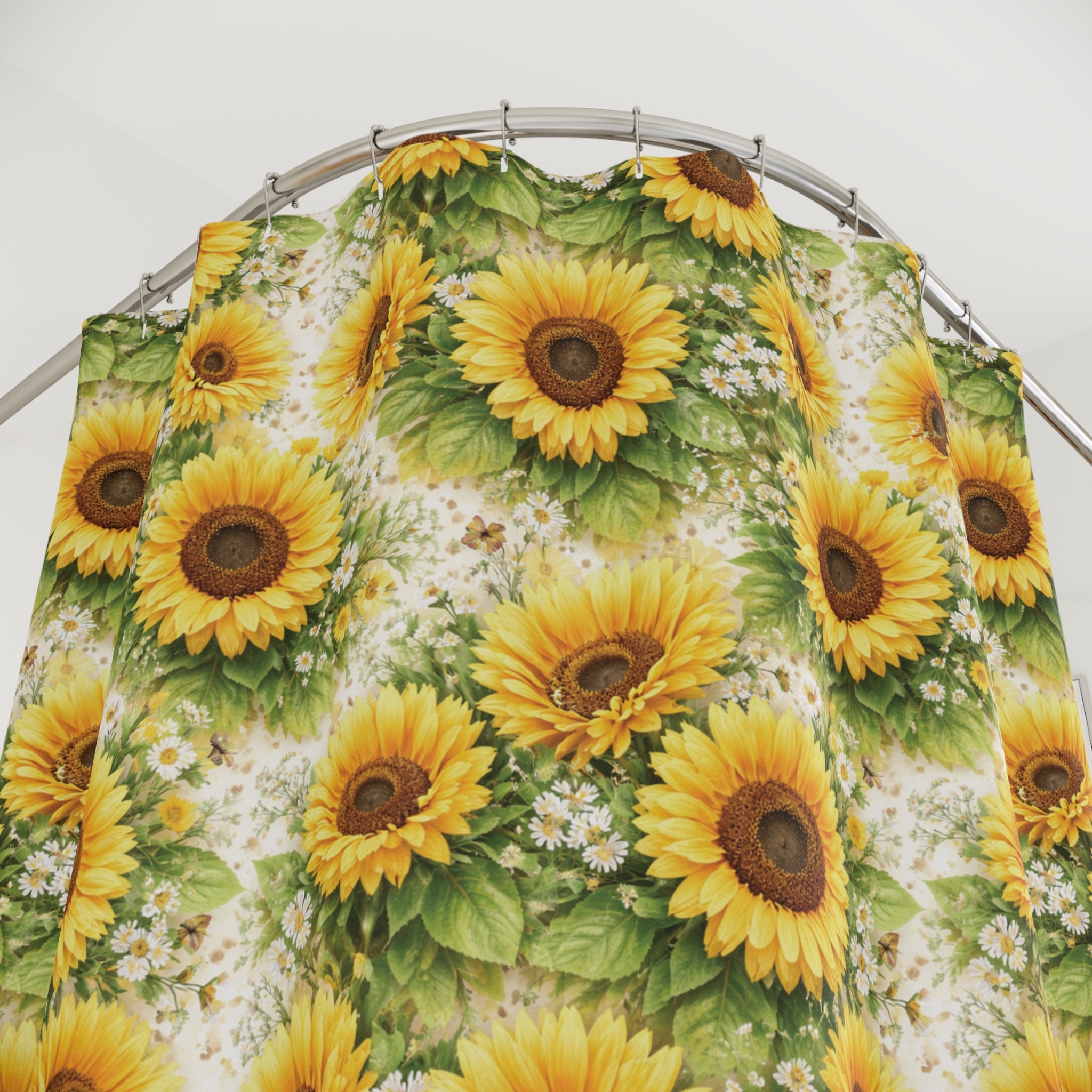 Sunny SunFlowers Shower Curtain — Bright Sunflower Bathroom Decor New House