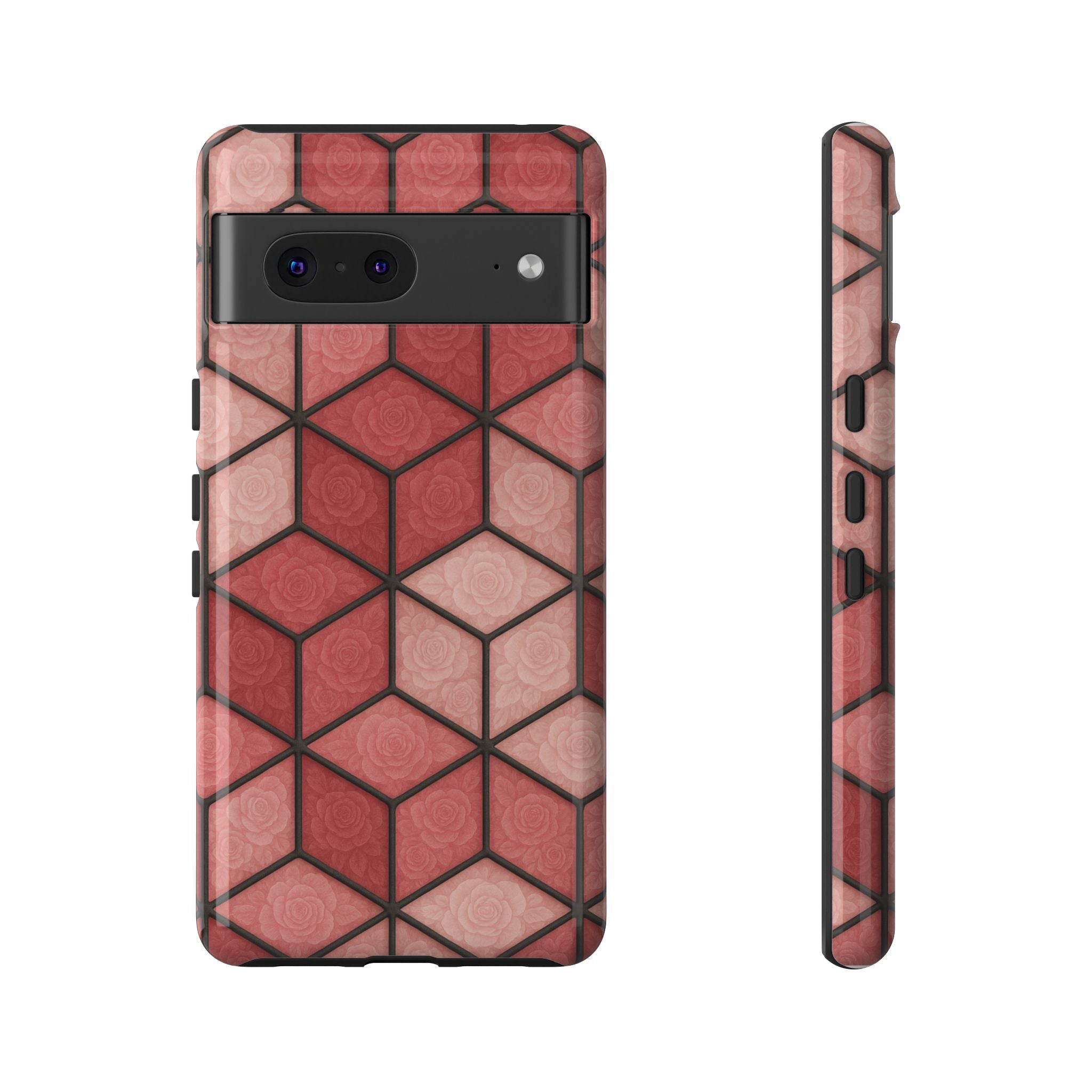 Geometric Stained Glass Illusion Phone Case Colorful Abstract Art, Aesthetic Protective Cover for iPhone, Samsung & Google, Unique Gift Idea Mom