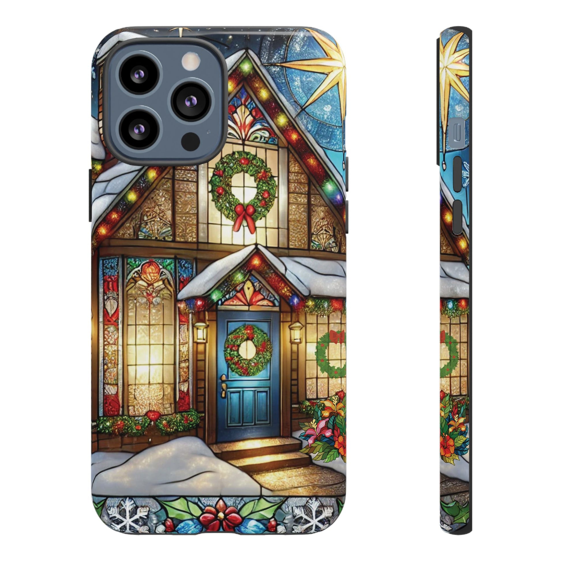 Stain Glass Christmas Phone Case Unique Holiday Protection for Your Device | Stylish & Durable Cover Gift for Her Phone 15, Samsung iPhone Samsung Accessory Gift for Her