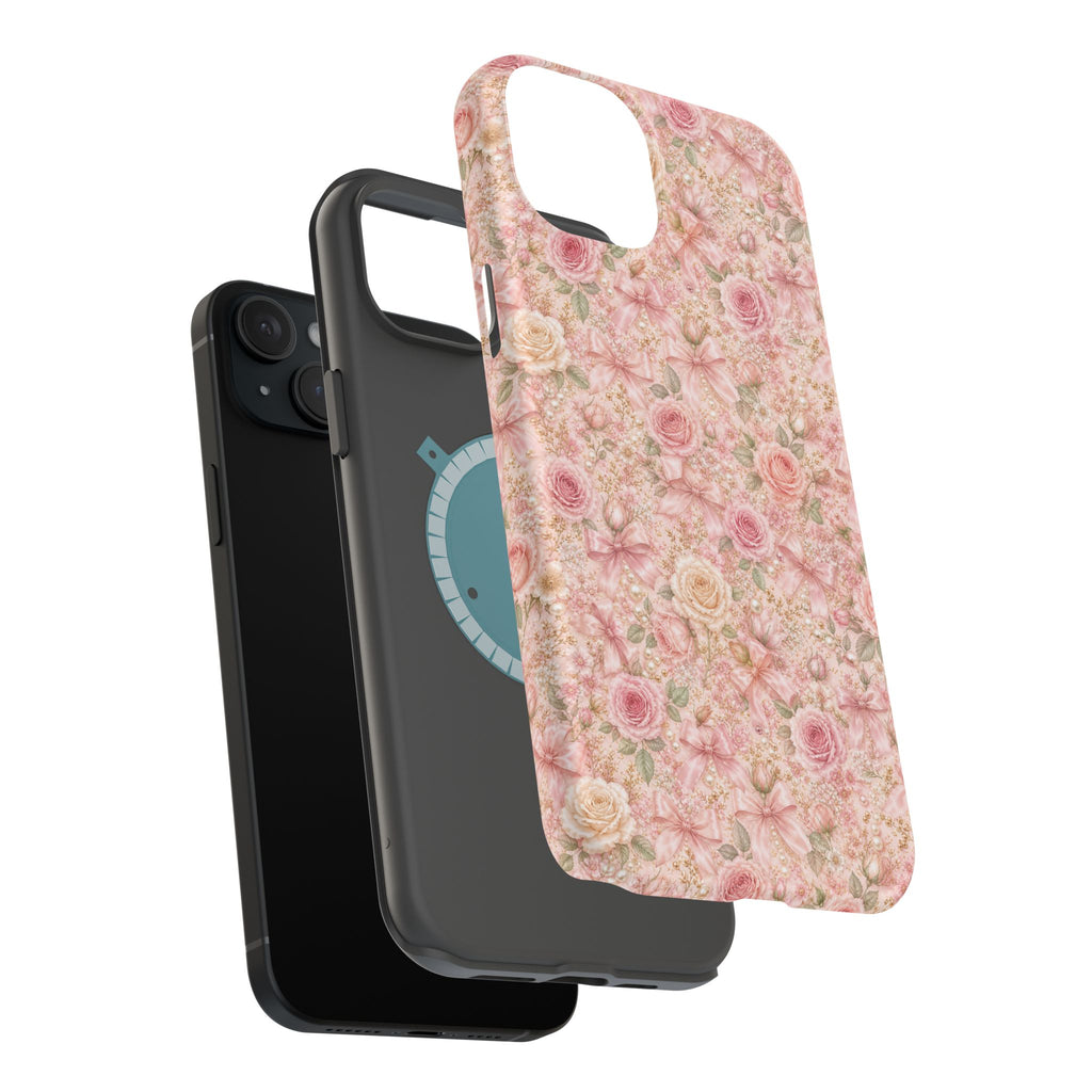 Floral Rose Pattern Magnetic Impact-Resistant Phone Case iPhone and Samsung