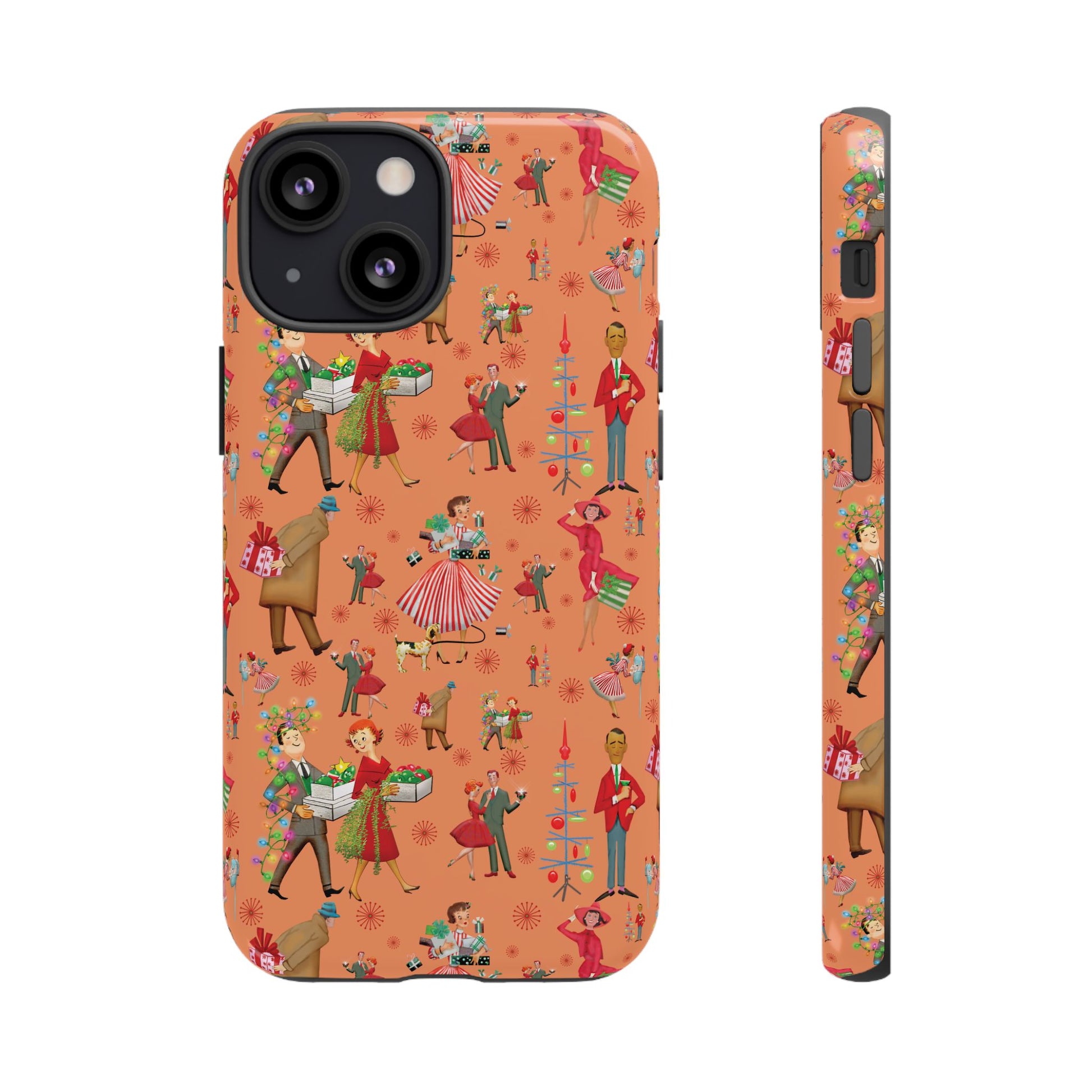 Retro Christmas 50s Phone Case Unique Holiday Protection for Your Device | Stylish & Durable Cover Gift for Her Phone 17, 16, 15, Samsung iPhone Accessory Gift for Her