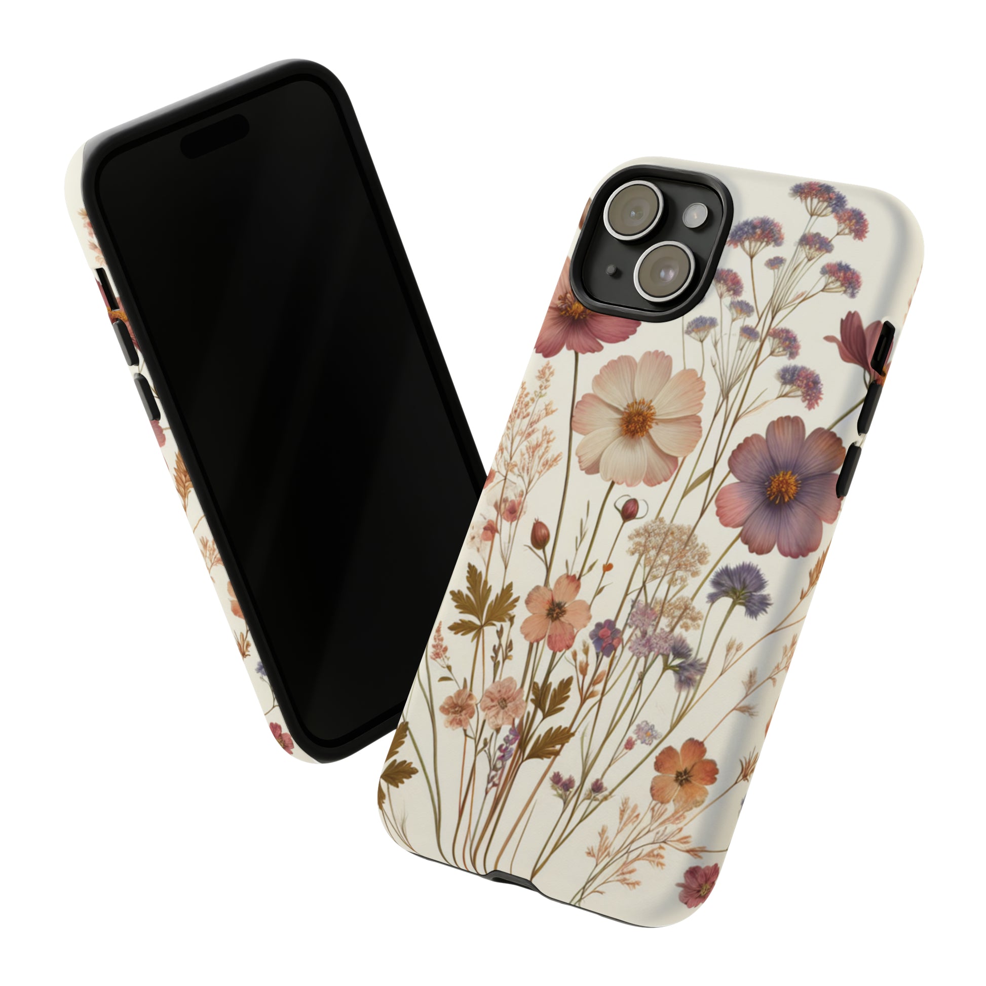 Wildflower Boho Luxury Phone Tough Case Floral Elegant Durable Stylish for Modern Devices iPhone 15, Samsung iPhone Samsung Accessory Gift for Her.