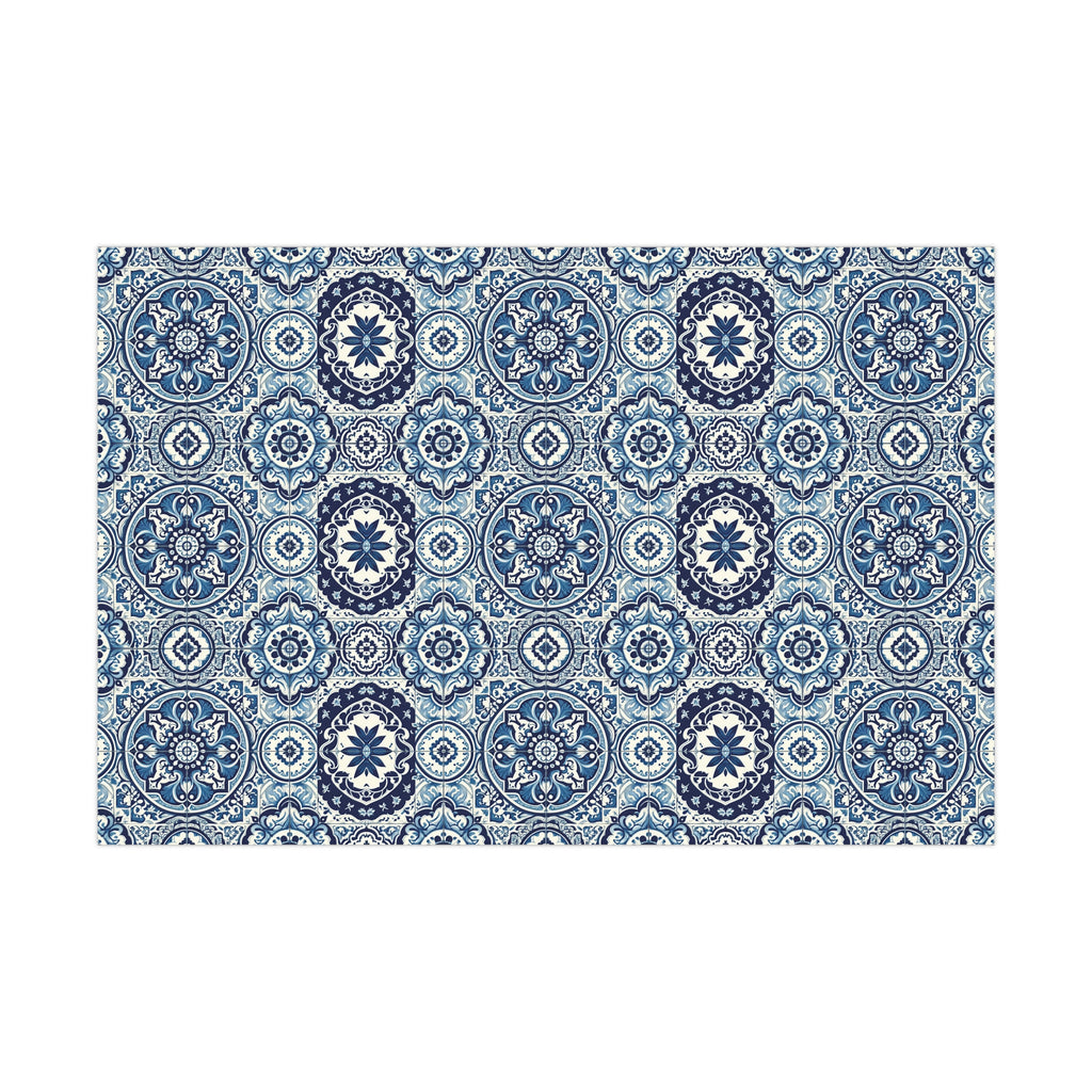 Blue Tile Design Wrapping Paper Pink Elegance Perfect for Gifts Weddings, Bridal Baby Showers, Mother's Day, Christmas All Occasion - MRSBYVALLE