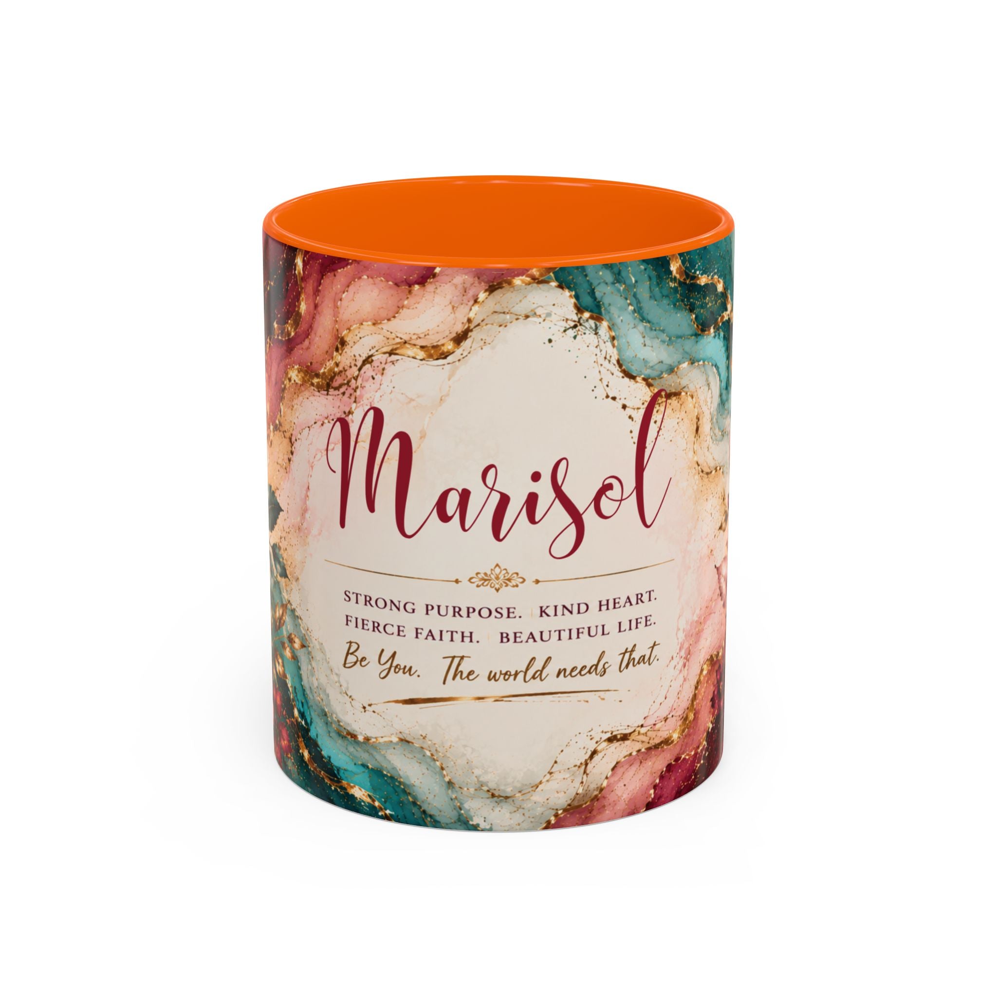 Personalized Name Mug for Women, Inspirational Color Handle Coffee Mug, 11 oz or 15 oz Gift for Her