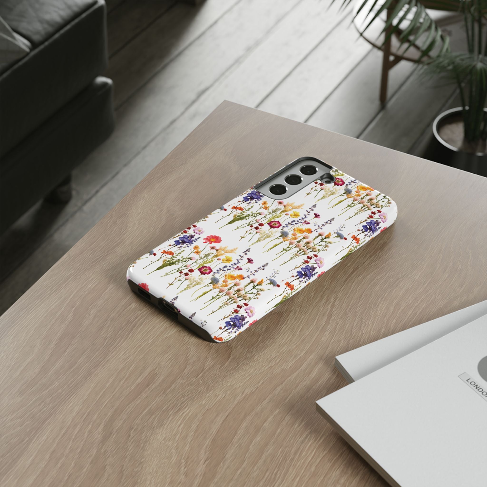 White Best Phone Case Press Flowers Floral 3D Illusion Luxury Tough Case Floral Elegant Durable Stylish for Modern Devices iPhone 17, 16, 15, Samsung iPhone Samsung Accessory Gift for Her