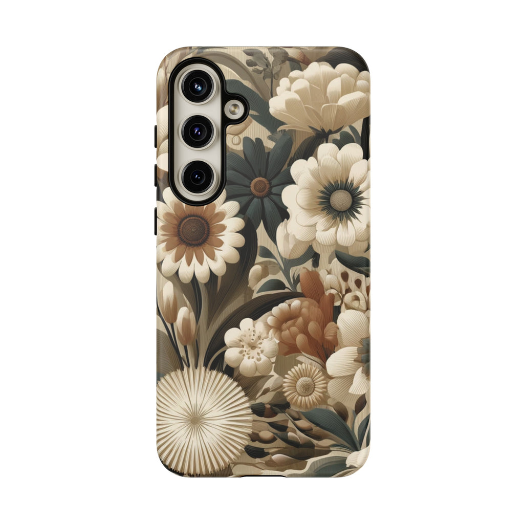 Mid-century Modern Floral Phone Case Durable for iPhone Samsung Gift iPhone 15, 14, 13 Samsung Pixel Gift for Mom Accessory Gift for Her