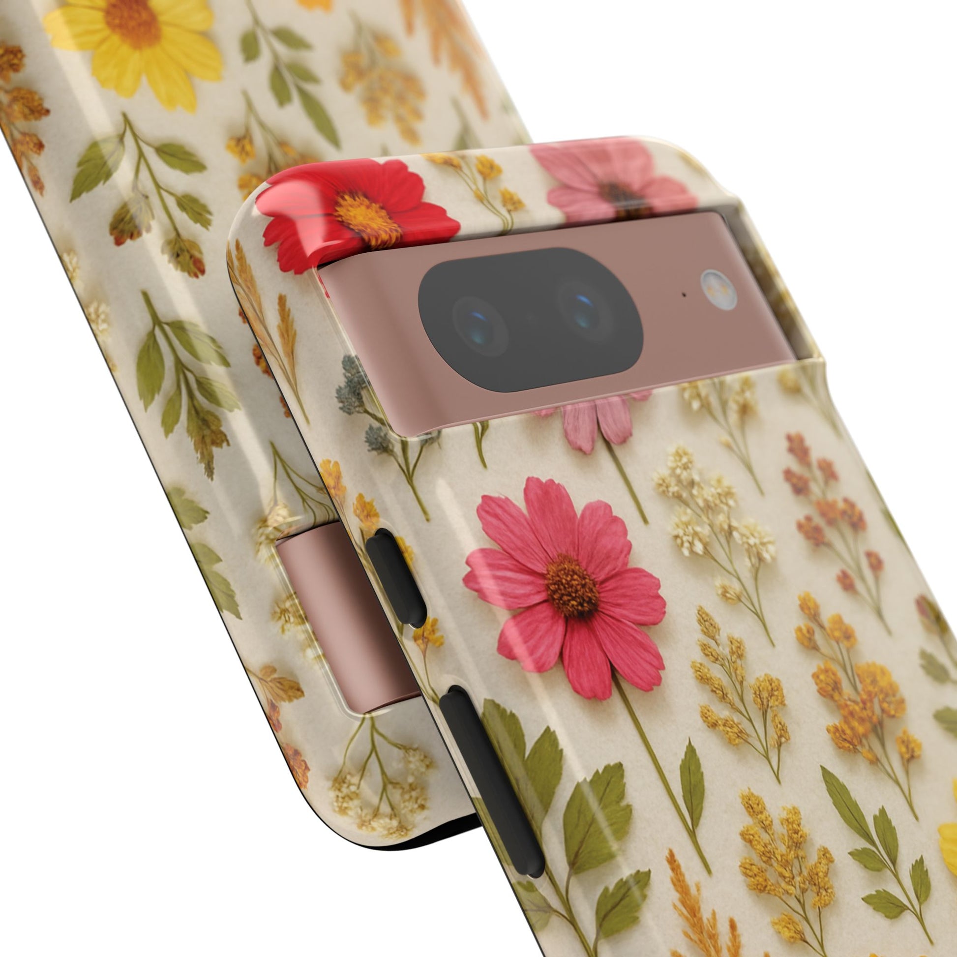 Dried Flowers Illusion Phone Case – Realistic Botanical Aesthetic, Colorful Pressed Floral Art, Trendy Nature-Inspired Protective Cover  iPhone & Samsung Models