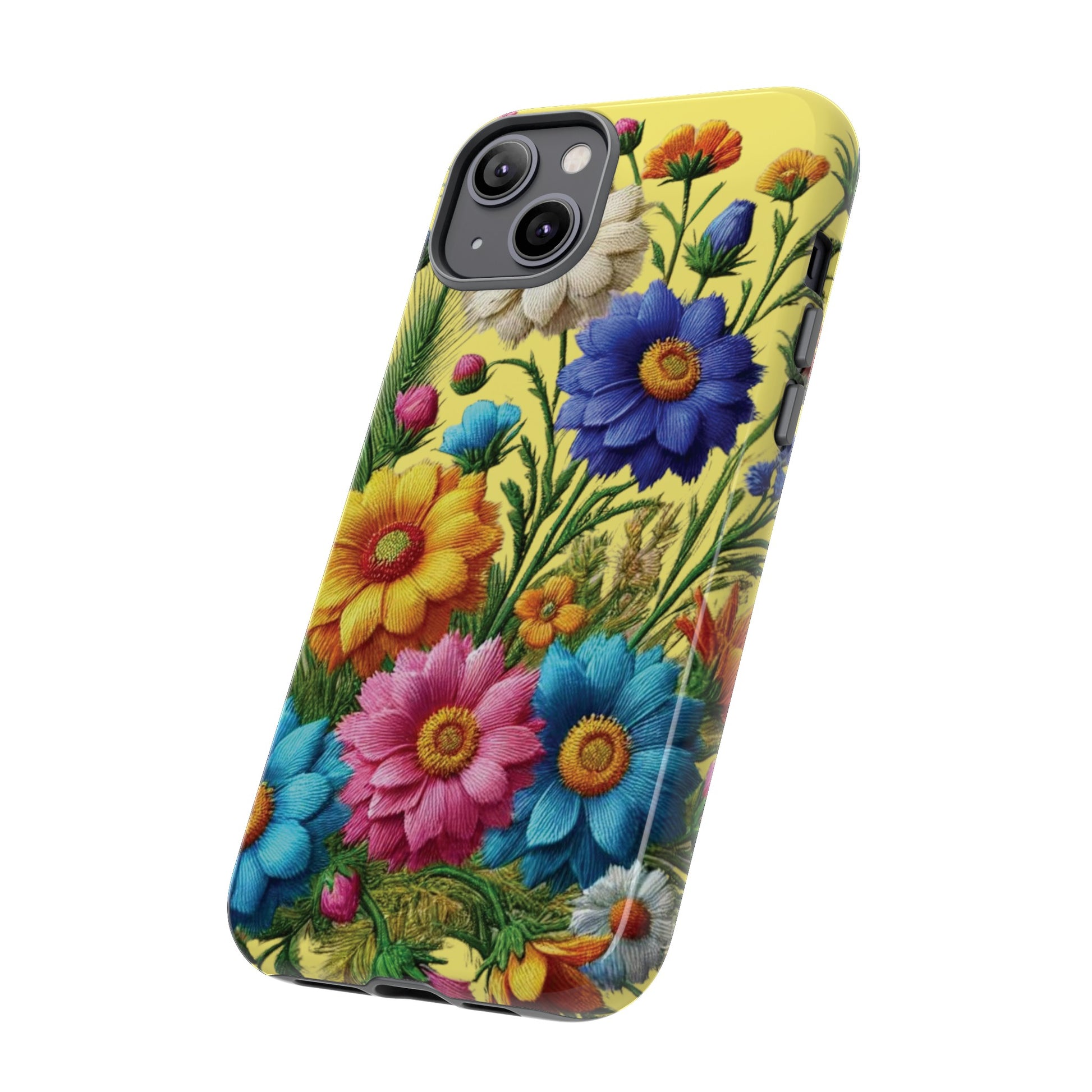 Phone Case Yellow Bright Floral Protective Phone Case Gift for Her Phone 15, Samsung iPhone Samsung  iPhone 15, Samsung iPhone Samsung Accessory Gift for Her