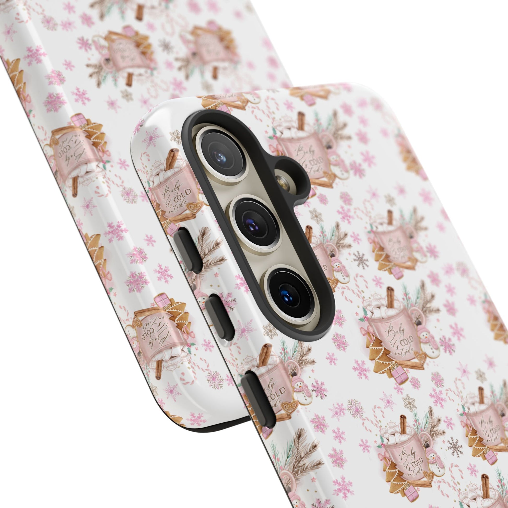 Baby it's Cold Outside Pink and White Phone Case Unique Holiday Protection for Your Device | Stylish & Durable Cover Gift for Her Phone 15, Samsung iPhone Samsung Accessory Gift for Her