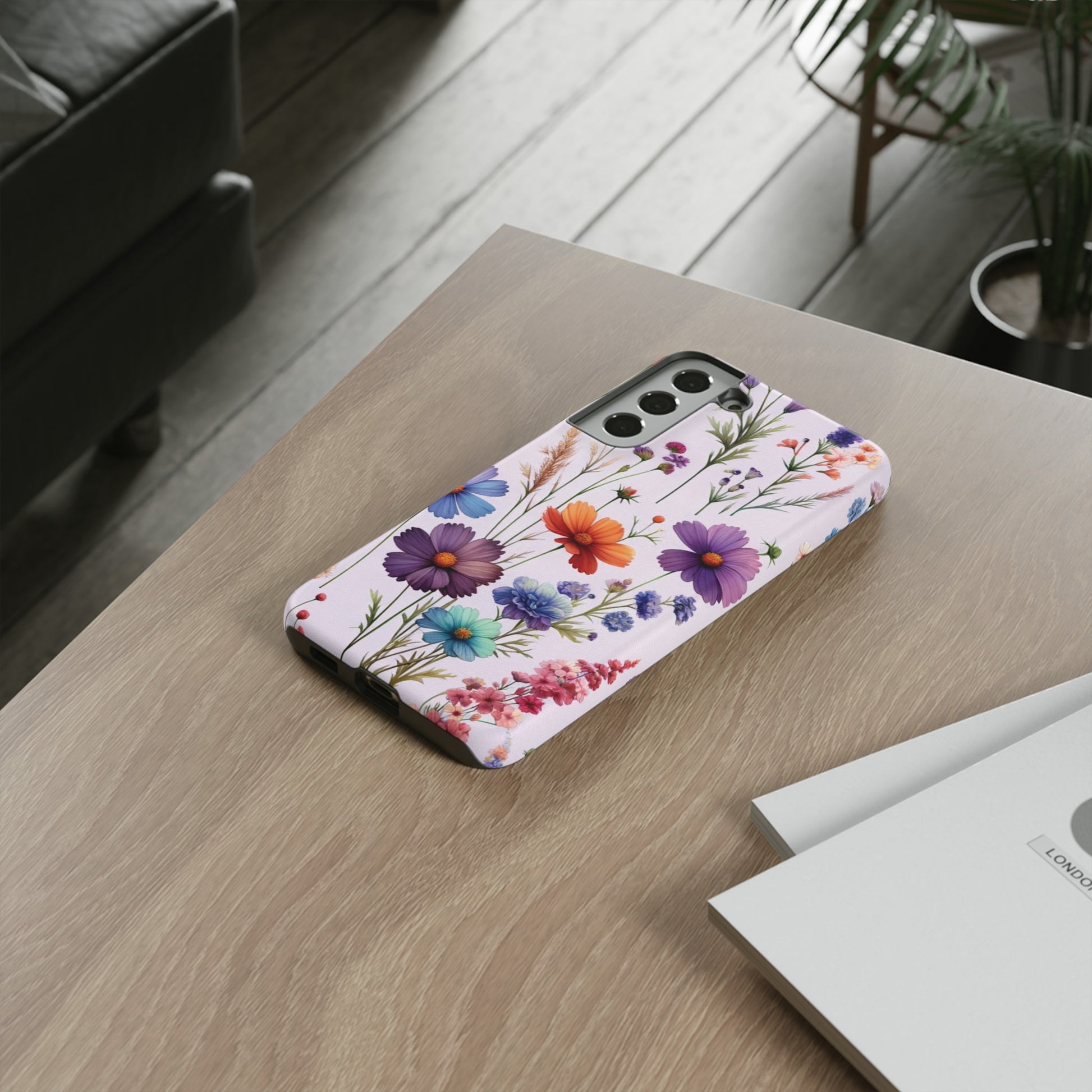 Lavender Wildflowers Protective Phone Case Gift for Her Phone 15, Samsung iPhone Samsung Gift for Her Case iPhone 15, Samsung iPhone Samsung Accessory Gift for Her.