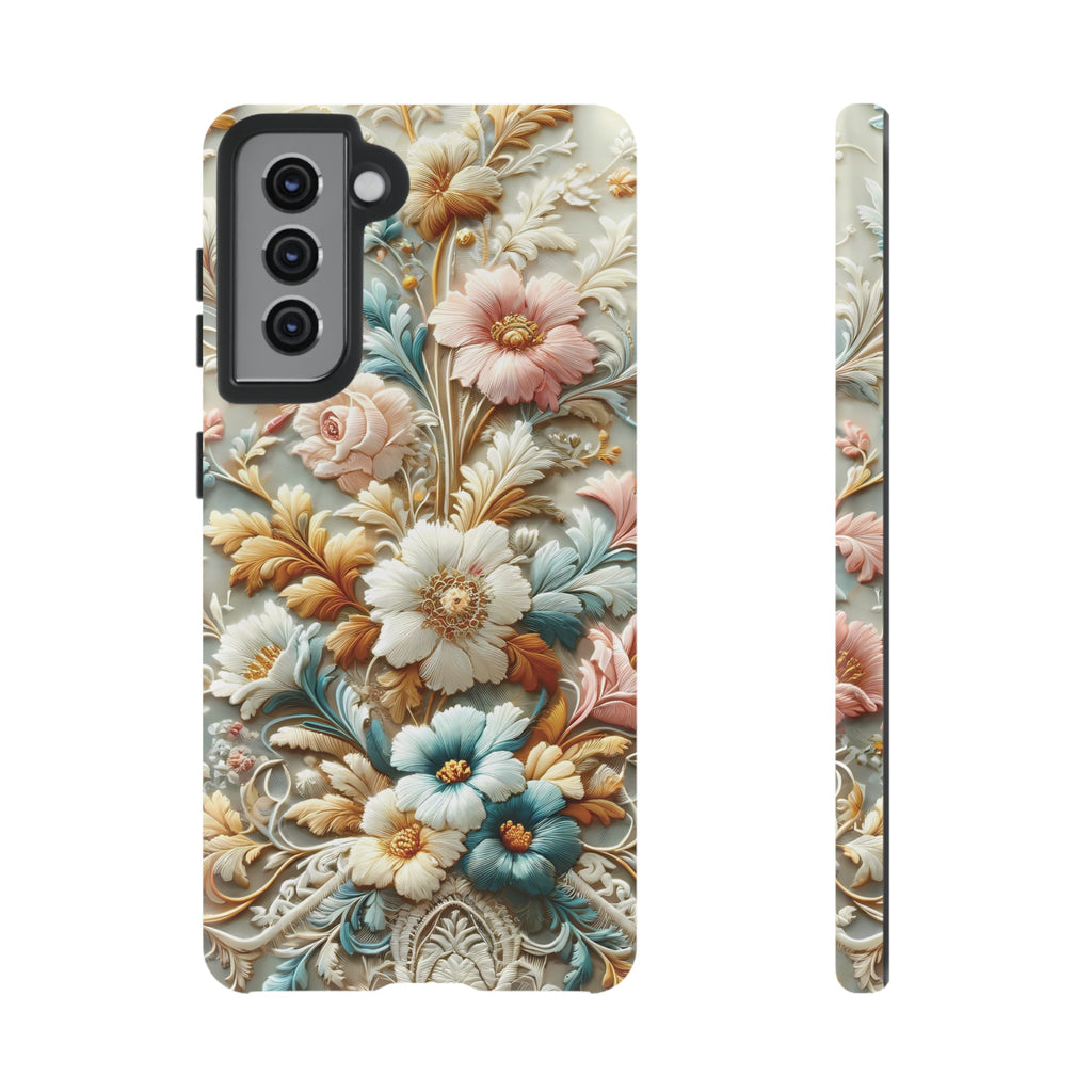 3D Elegant Faux Flowers Phone Case Stylish & Durable for iPhone Samsung Gift iPhone 15, 14, 13 Samsung Pixel Gift for Mom Accessory Gift for Her
