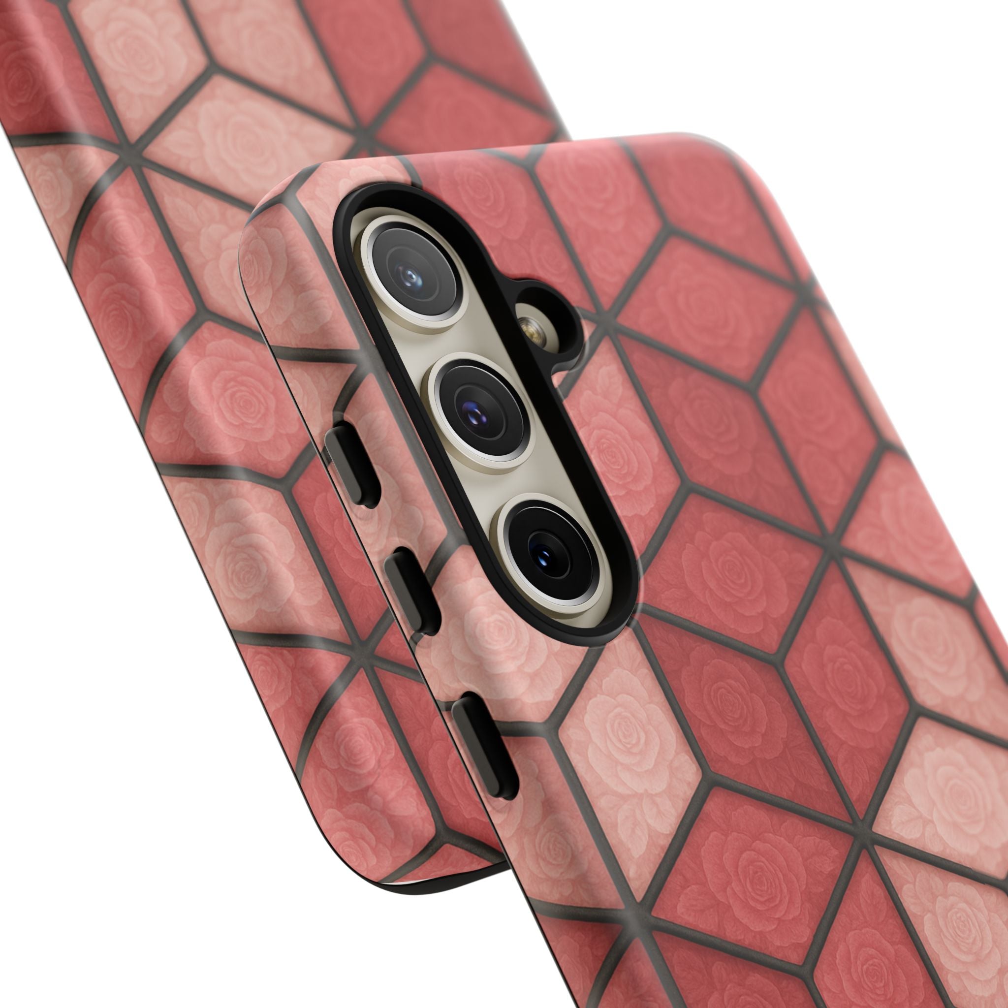 Geometric Stained Glass Illusion Phone Case Colorful Abstract Art, Aesthetic Protective Cover for iPhone, Samsung & Google, Unique Gift Idea Mom