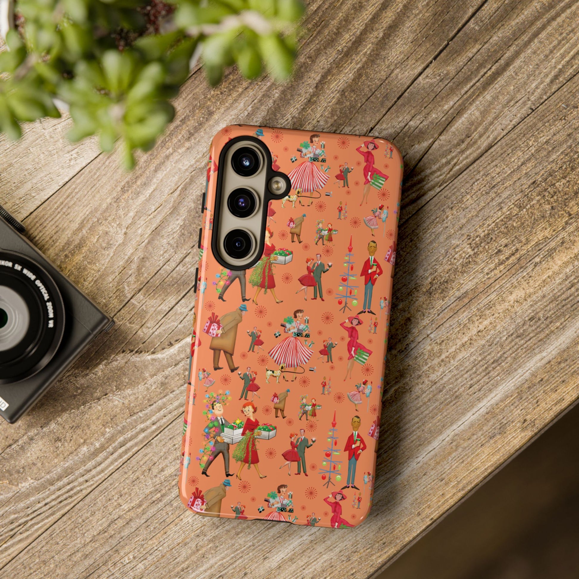 Retro Christmas 50s Phone Case Unique Holiday Protection for Your Device | Stylish & Durable Cover Gift for Her Phone 17, 16, 15, Samsung iPhone Accessory Gift for Her