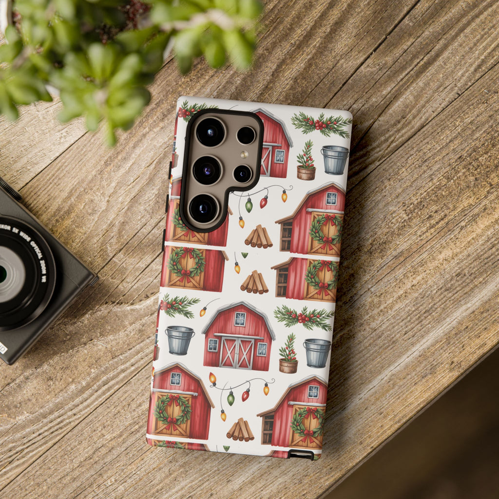 Farmhouse Christmas Design Phone Case - Stylish, Protective Cover for All Models Gift for Mom Accessory Gift for Her