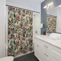 New House Christmas Holly Floral Design Shower Curtain Stylish Bathroom Decor, Perfect for a Fresh, Elegant Look and Durable for a Fresh, Stylish LookWedding Gift for Mom Bridal Shower Gift Newlywed - MRSBYVALLE