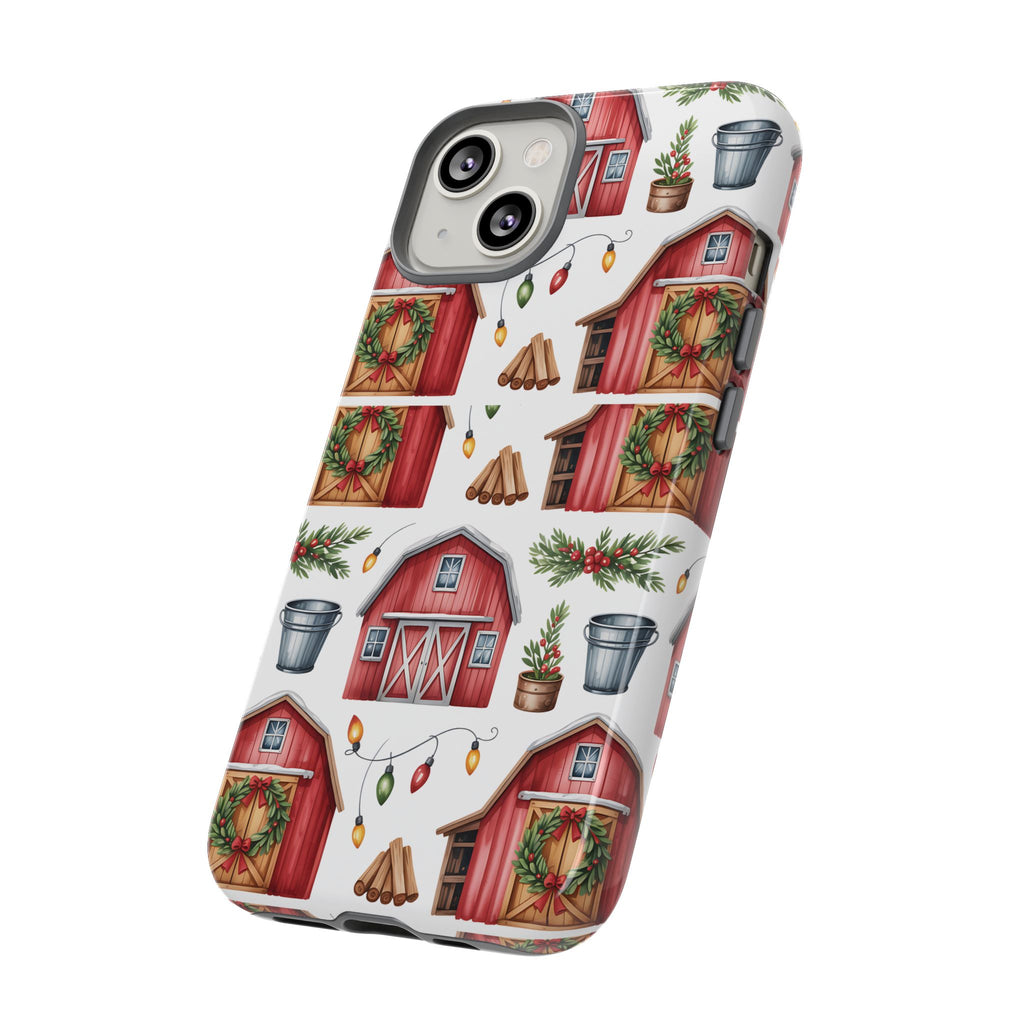 Farmhouse Christmas Design Phone Case - Stylish, Protective Cover for All Models Gift for Mom Accessory Gift for Her