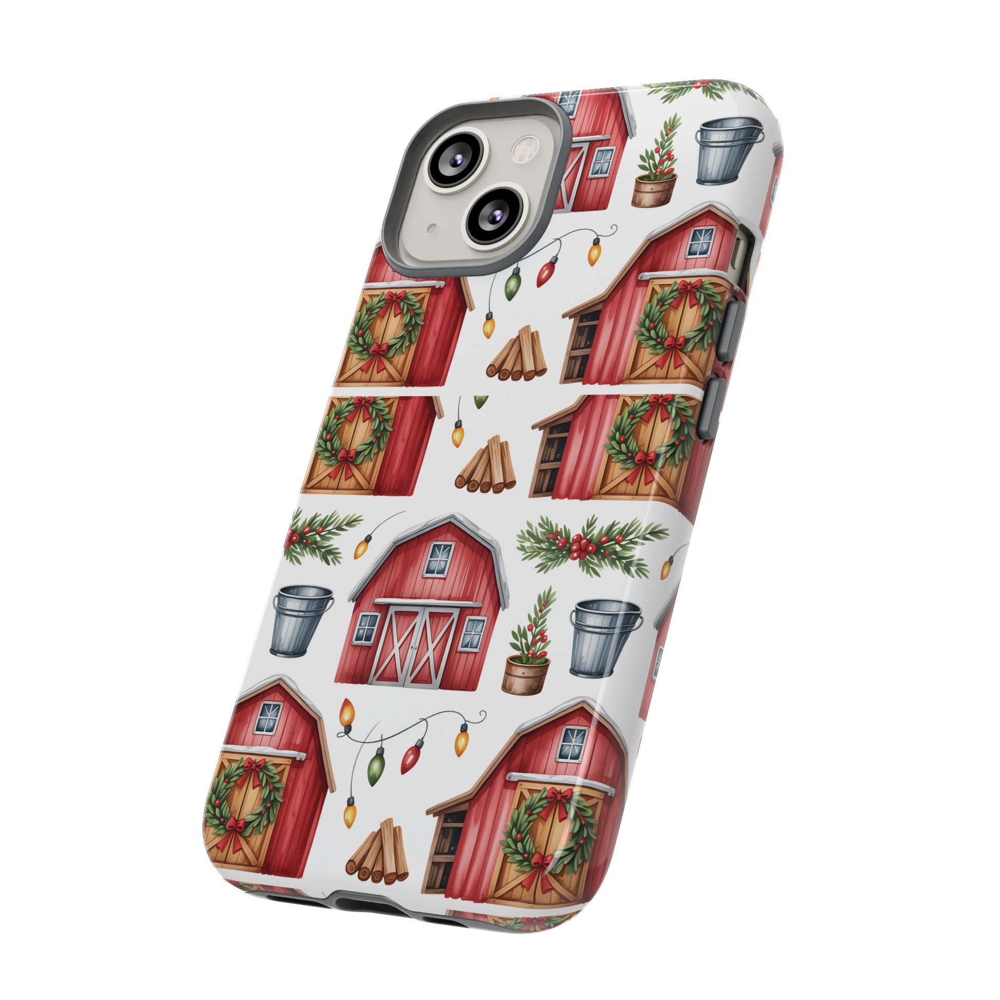 Farmhouse Christmas Design Phone Case - Stylish, Protective Cover for All Models Gift for Mom Accessory Gift for Her
