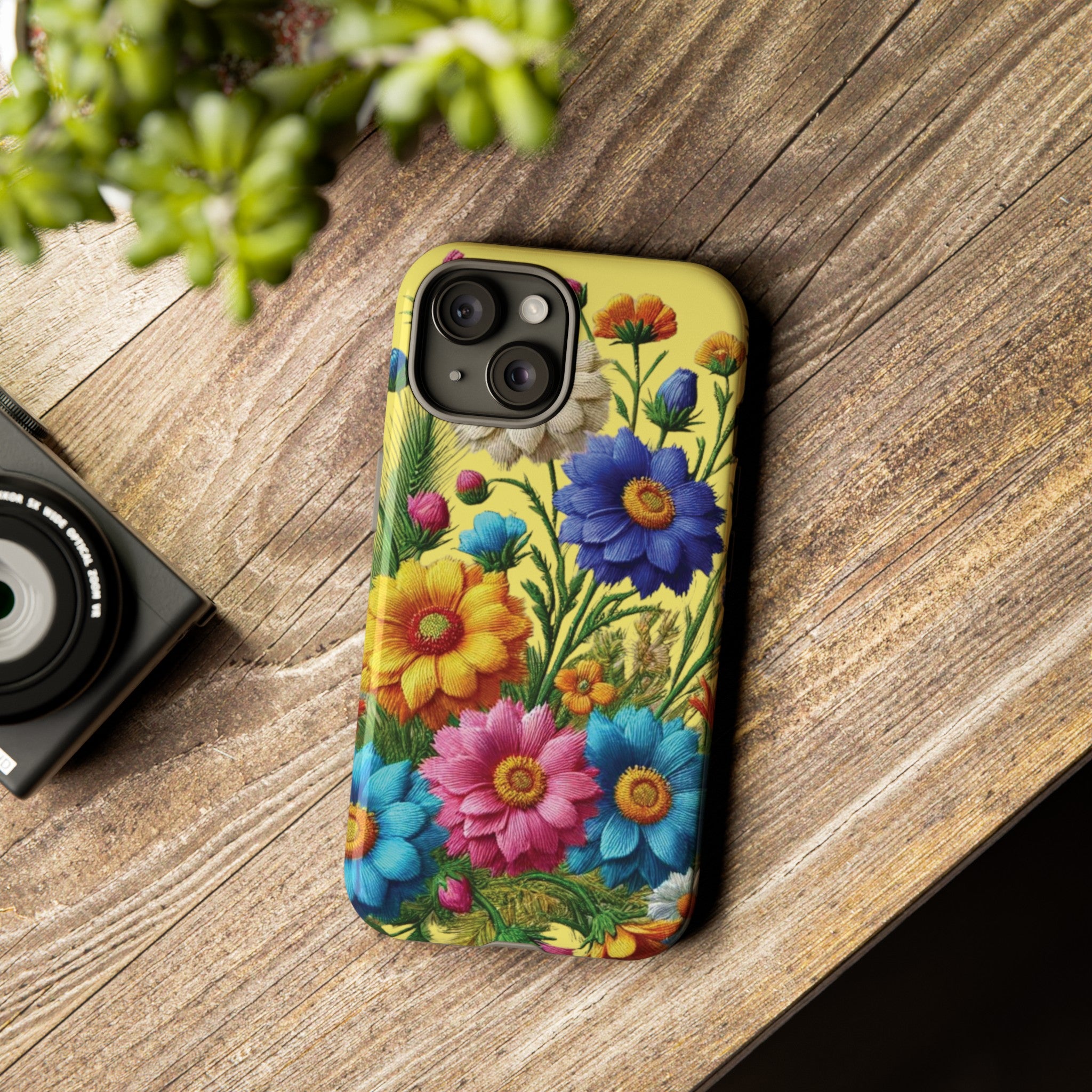 Phone Case Yellow Bright Floral Protective Phone Case Gift for Her Phone 15, Samsung iPhone Samsung  iPhone 15, Samsung iPhone Samsung Accessory Gift for Her
