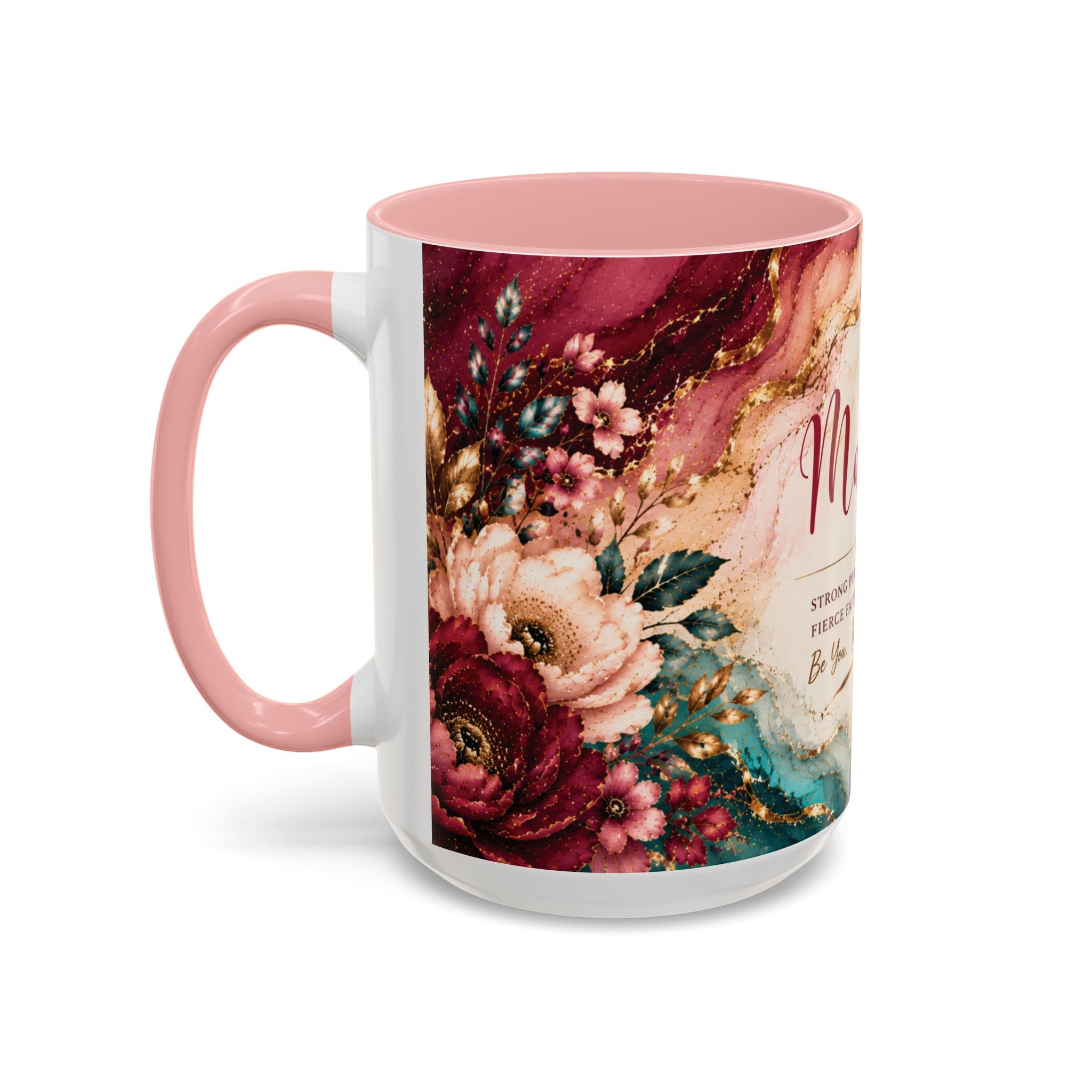 Personalized Name Mug for Women, Inspirational Color Handle Coffee Mug, 11 oz or 15 oz Gift for Her
