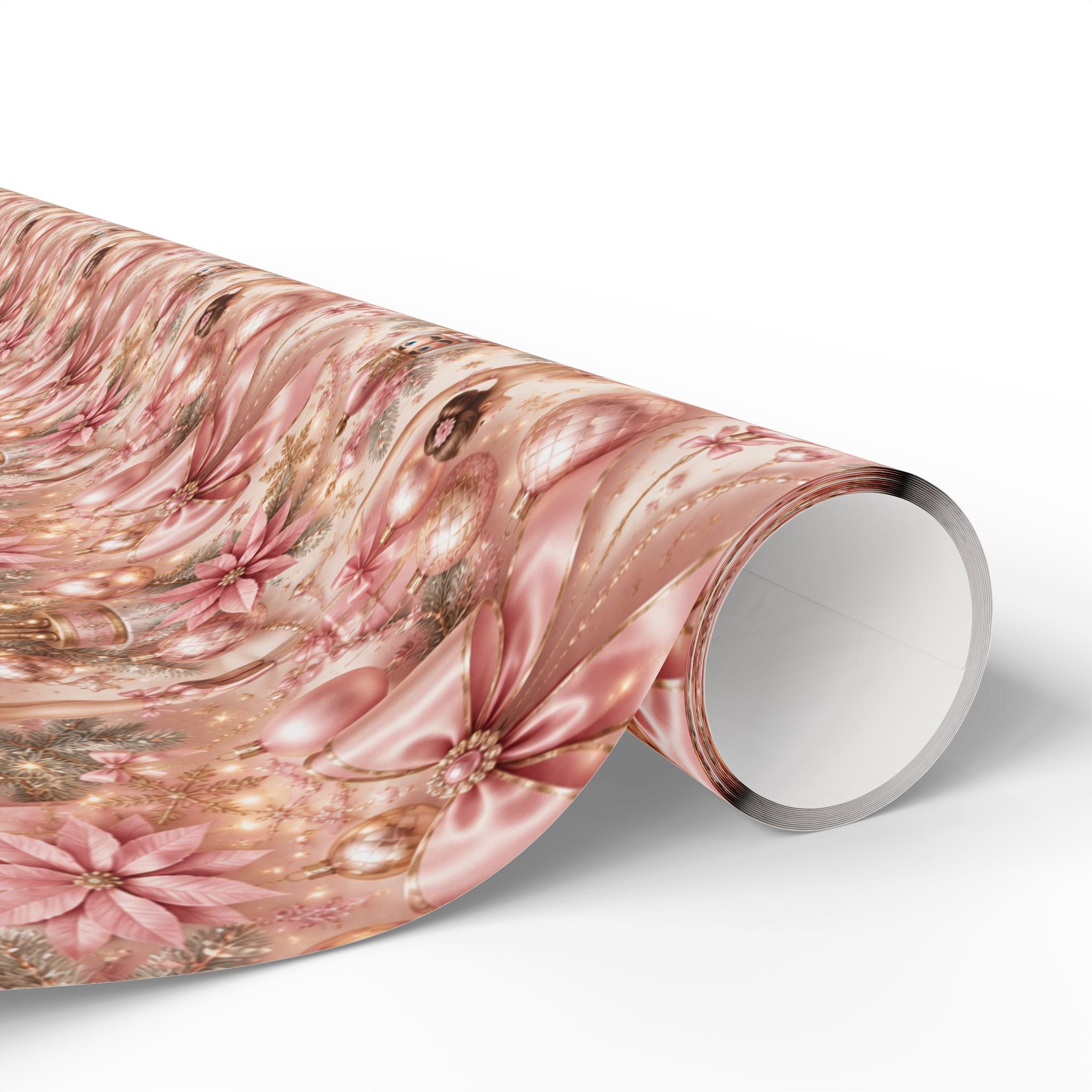 Pink Nutcracker Ballet Christmas Wrapping Paper Seamless Vintage Ballerina Holiday Gift Wrap Luxury Pink Christmas