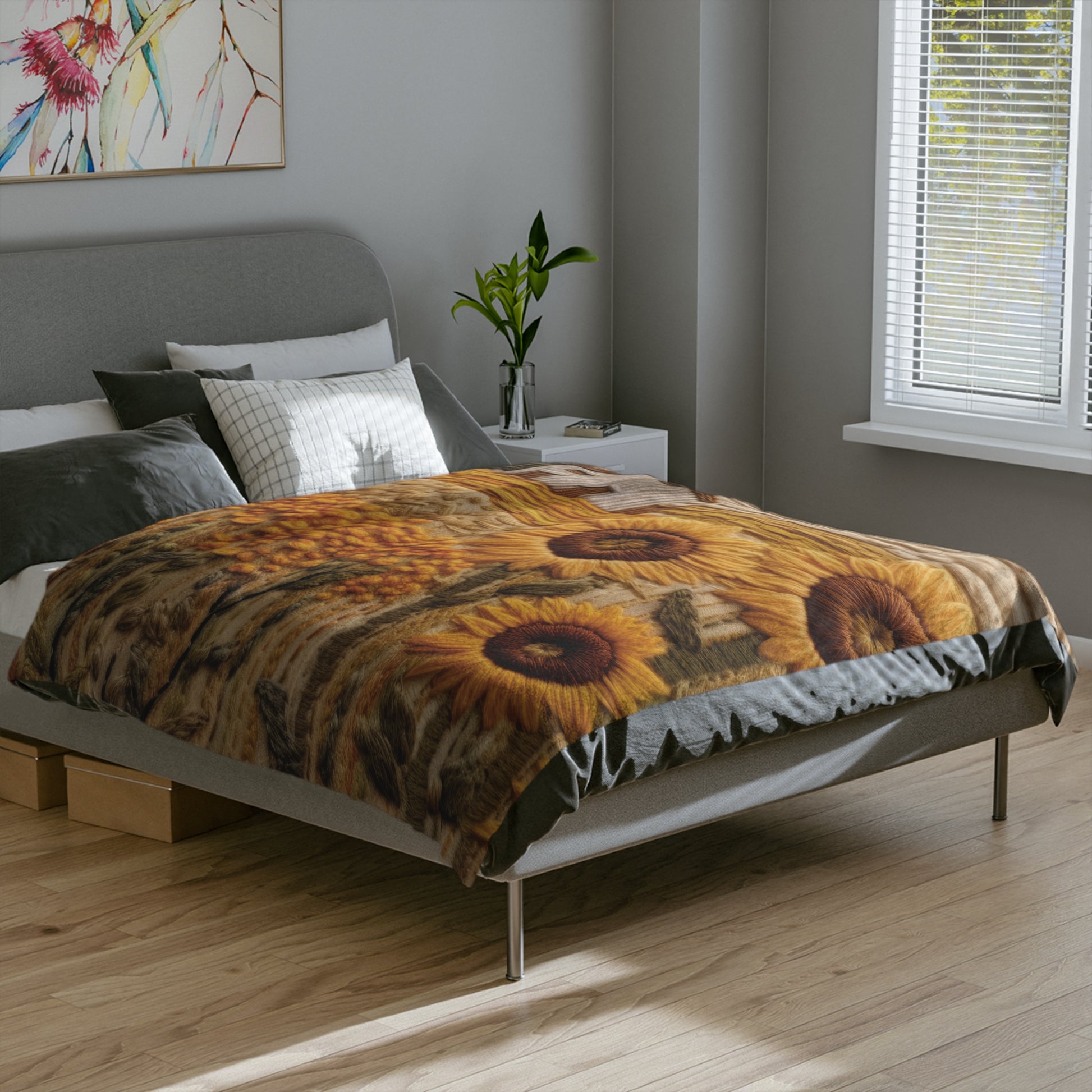 Sunflowers Minky Cozy Blanket Throw - Ultra Soft & Warm Bedding, Perfect for Home, Couch, or Bed | Best Gift for All Seasons Plush Microfiber for Maximum Comfort Blanket, Perfect for Snuggling Decor, Housewarming Gift Throw - MRSBYVALLE
