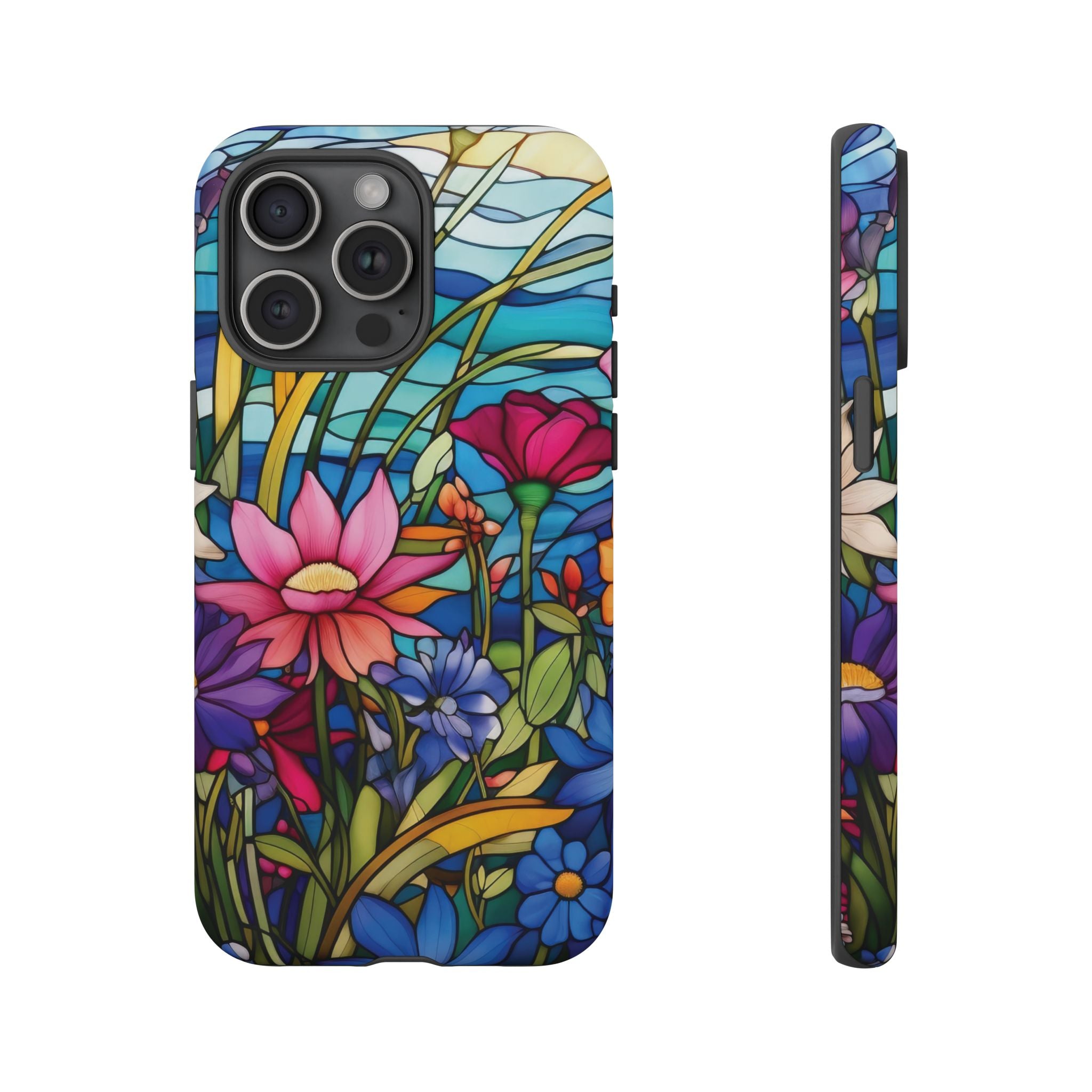 Wildflowers Stain Glass Illusion Phone Case Unique Holiday Protection for Your Device | Stylish & Durable Cover Gift for Her Phone 15, Samsung iPhone Samsung Accessory Gift for Her