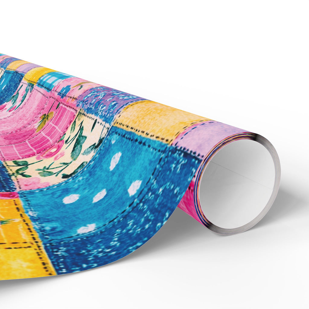 Pastel Patchwork Illusion Wrapping Paper — Soft Pastel Gift Wrap for Birthdays & Baby Showers