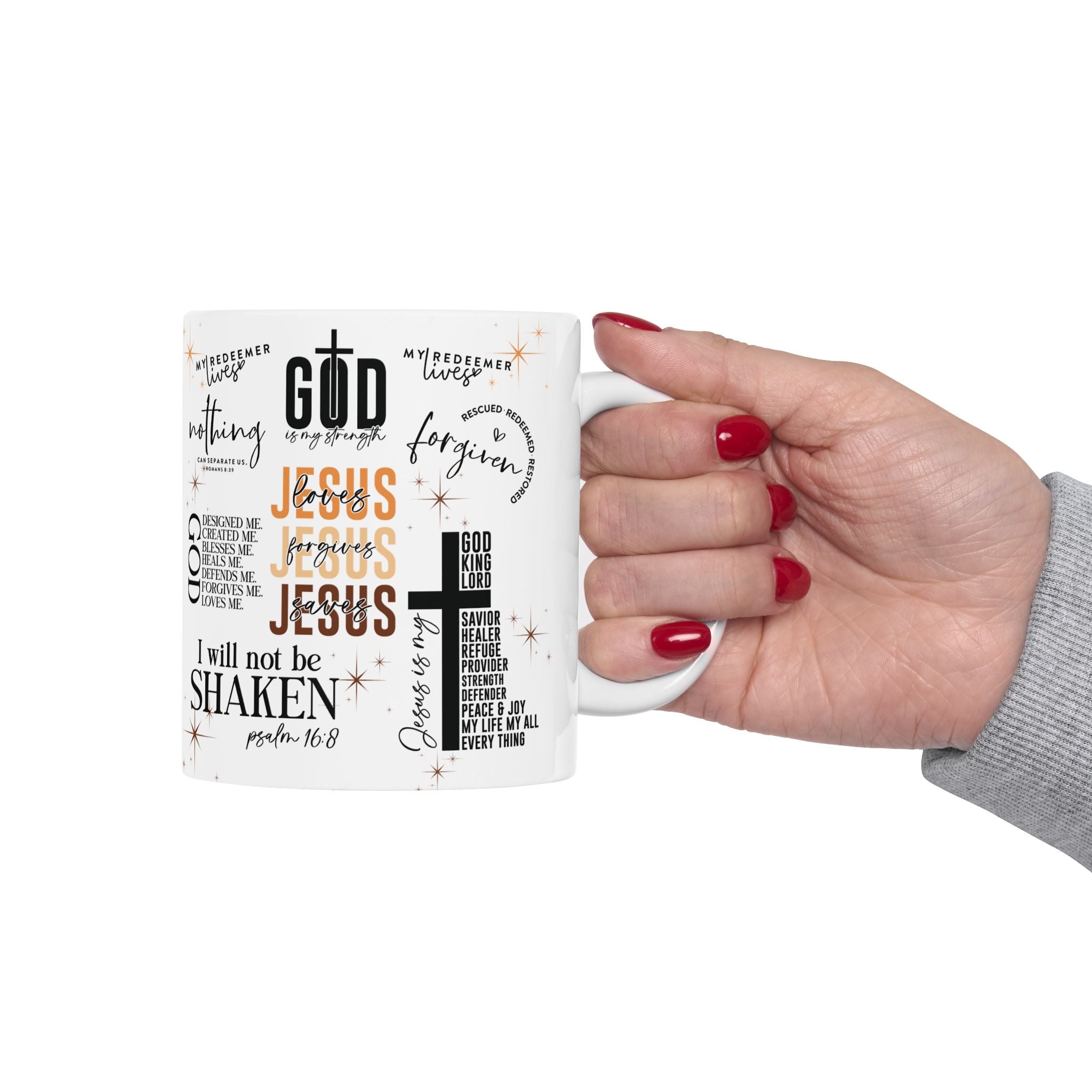 Mug de verset biblique avec citations de Jésus, motif des Écritures sur toute la surface 325ml/444ml, compatible lave-vaisselle et micro-ondes, cadeau chrétien pour les amateurs de café, thé et chocolat chaud, cadeau pour maman