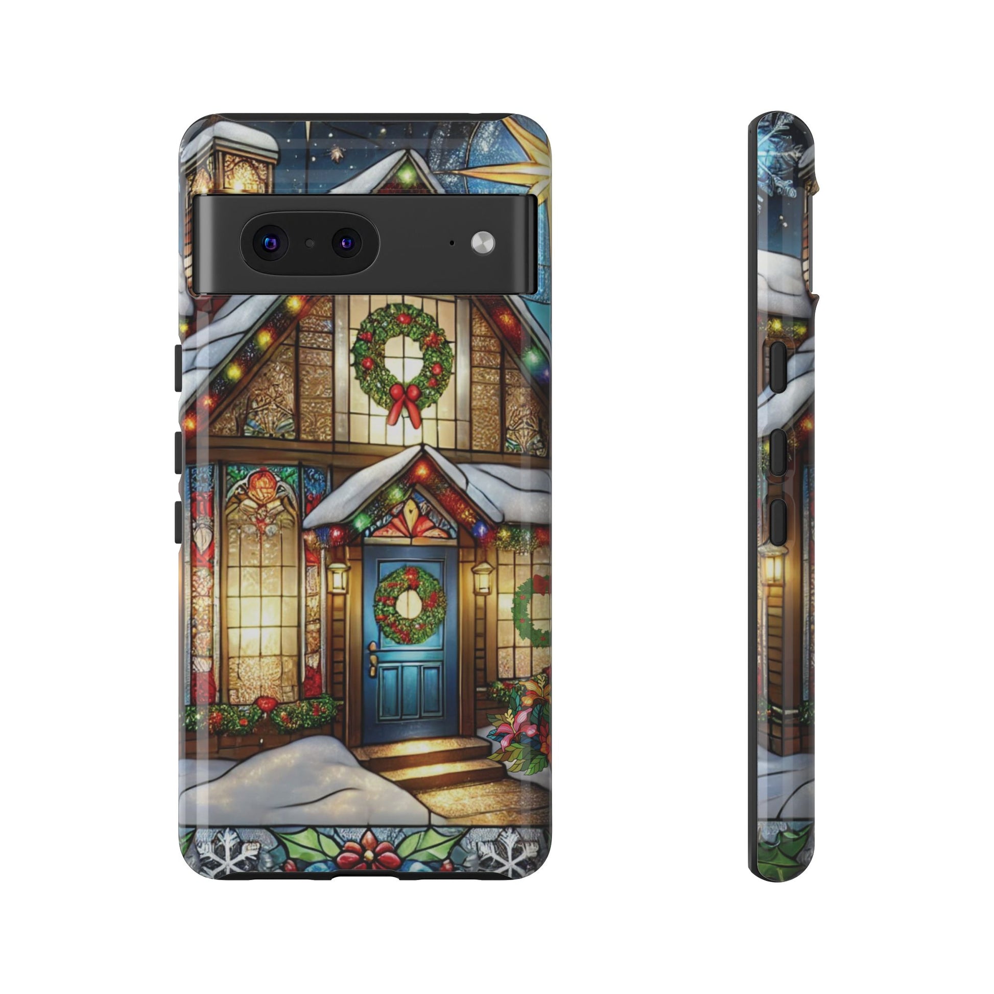 Stain Glass Christmas Phone Case Unique Holiday Protection for Your Device | Stylish & Durable Cover Gift for Her Phone 15, Samsung iPhone Samsung Accessory Gift for Her